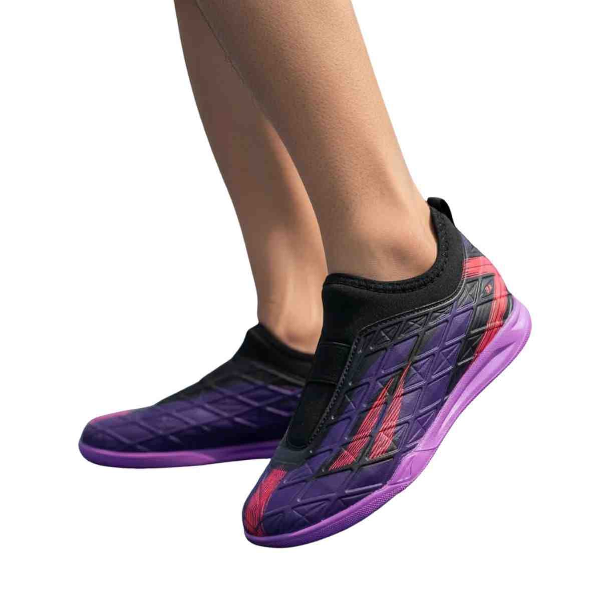 Chuteira Indoor Infantil Penalty Rx Lock Elástico Kids Roxa Multicores 5