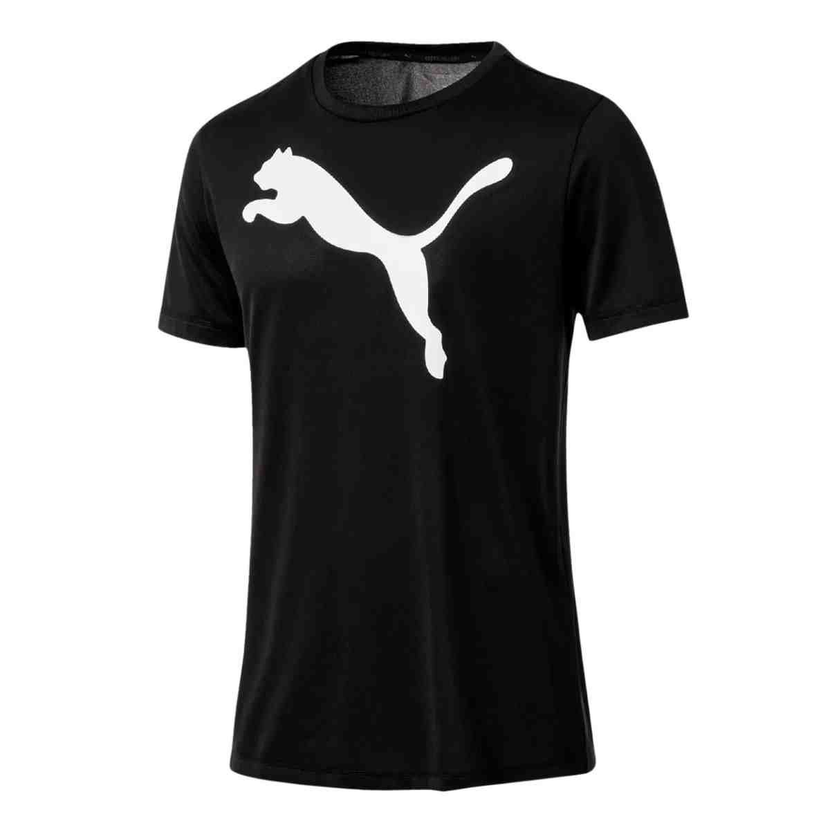 Camiseta Masculina Puma Essentials Logo Poly Preta Preto 4