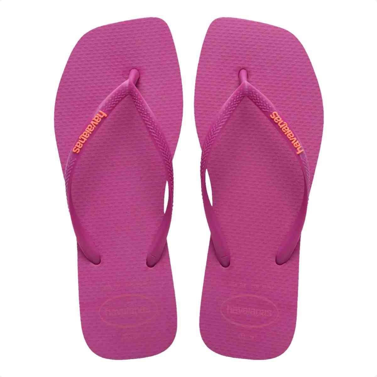 Chinelo Feminino Dedo Havaianas Slim Square Logo Pop Up Rosa Gum Rosa 2