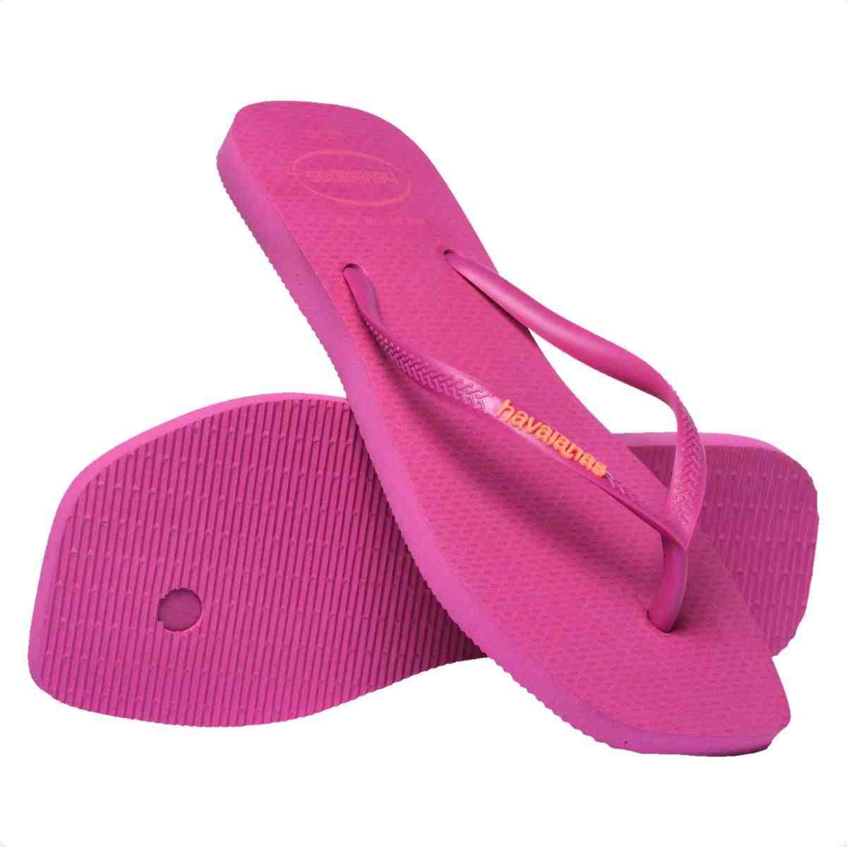 Chinelo Feminino Dedo Havaianas Slim Square Logo Pop Up Rosa Gum Rosa 4