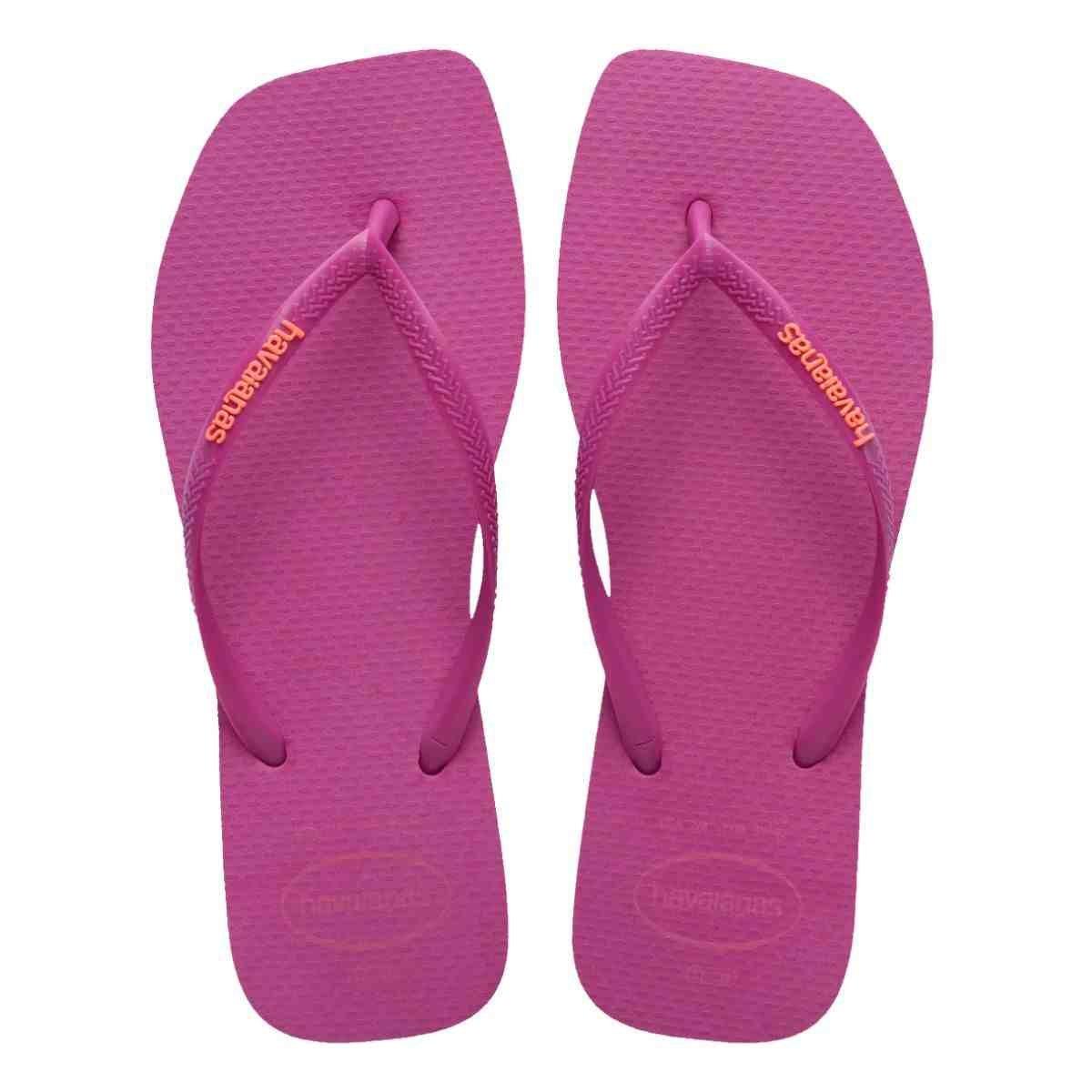 Chinelo Feminino Dedo Havaianas Slim Square Logo Pop Up Rosa Gum Rosa 6