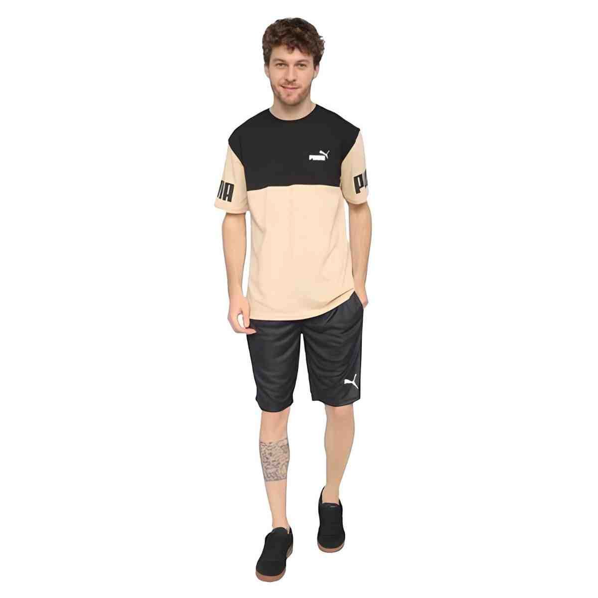 Shorts Masculino Longo Puma Active Interlock 8 Preto Preto 3
