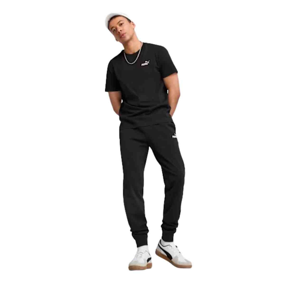 Camiseta Masculina Puma Essentials Small No. 1 Logo Preta Preto 2