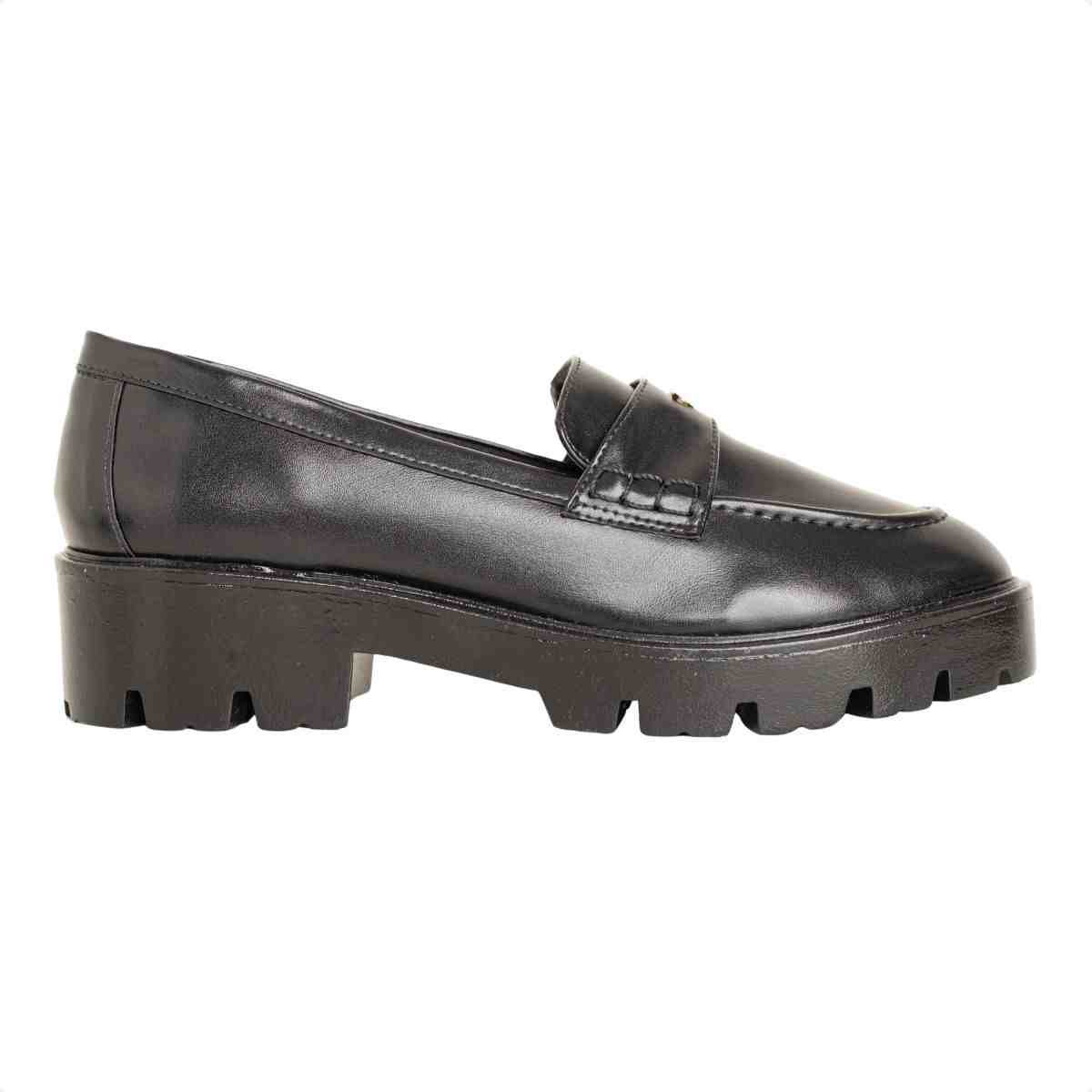 Mocassim Feminino Dm Sintético Tratorado Madrid Preto