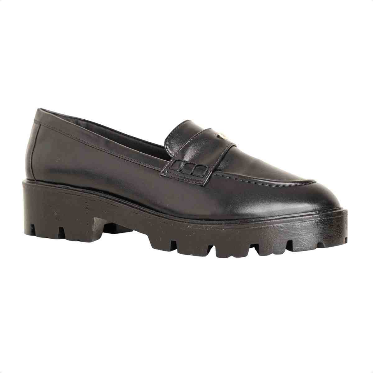 Mocassim Feminino Dm Sintético Tratorado Madrid Preto Preto 2