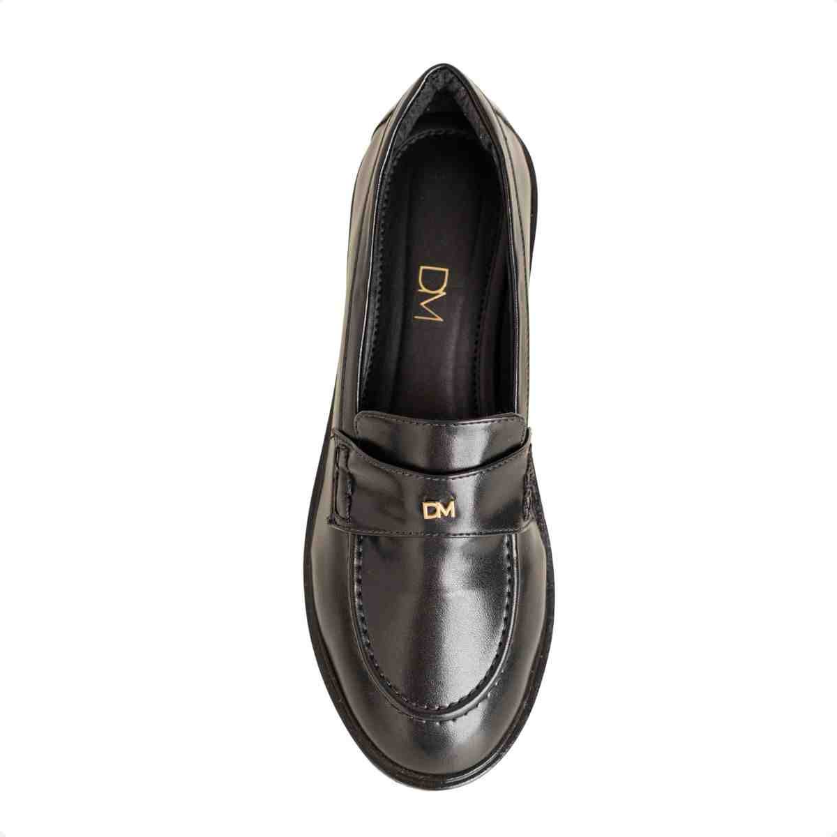 Mocassim Feminino Dm Sintético Tratorado Madrid Preto Preto 6