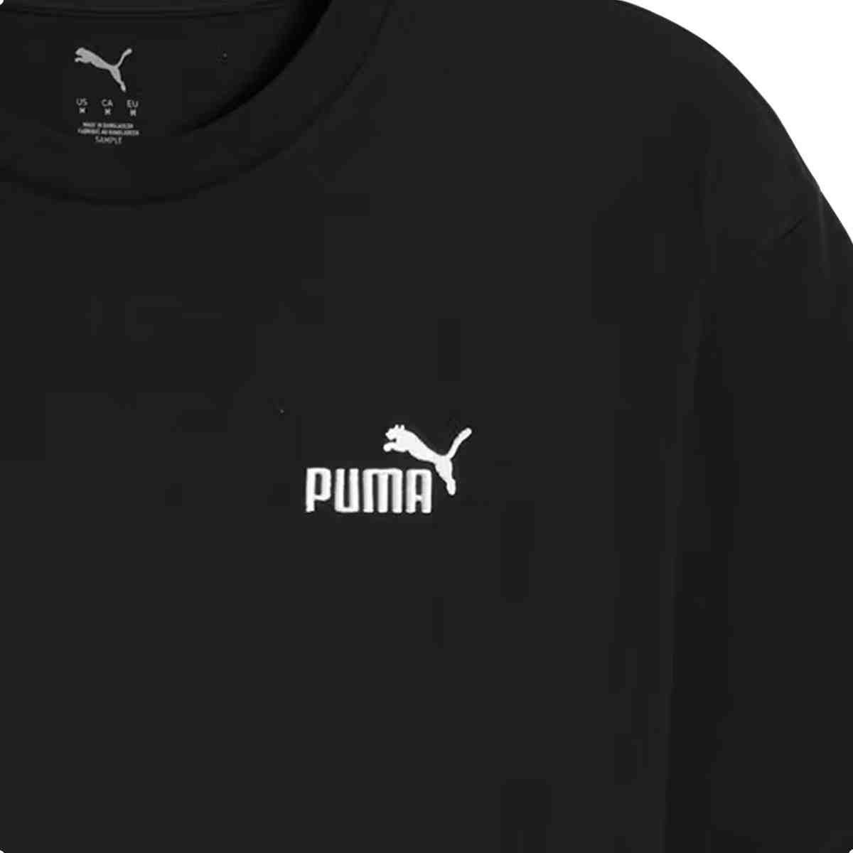 Camiseta Masculina Puma Essentials Relaxed Small No. 1 Logo Preta Preto 2