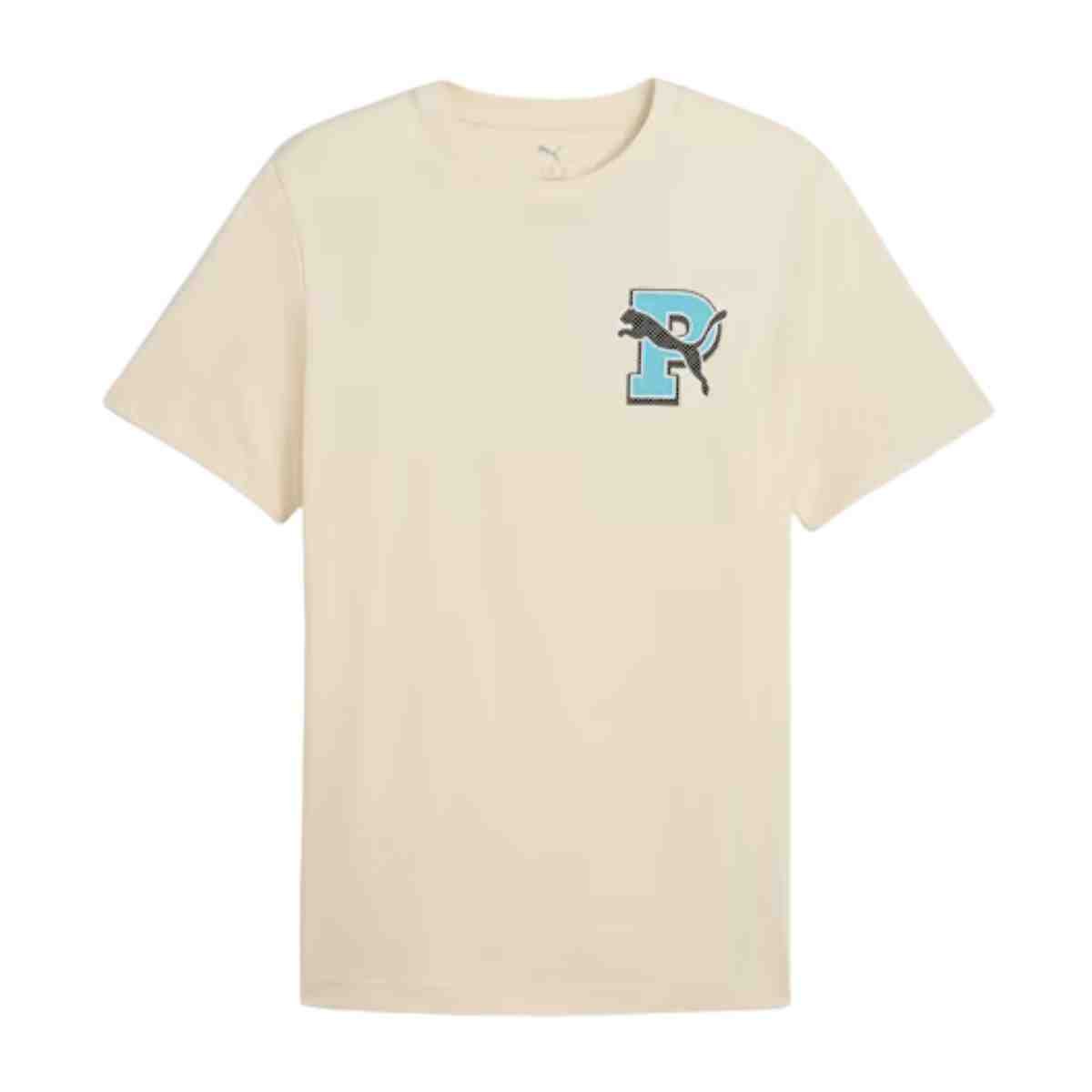 Camiseta Masculina Puma Graphic Varsity Bege Bege 4