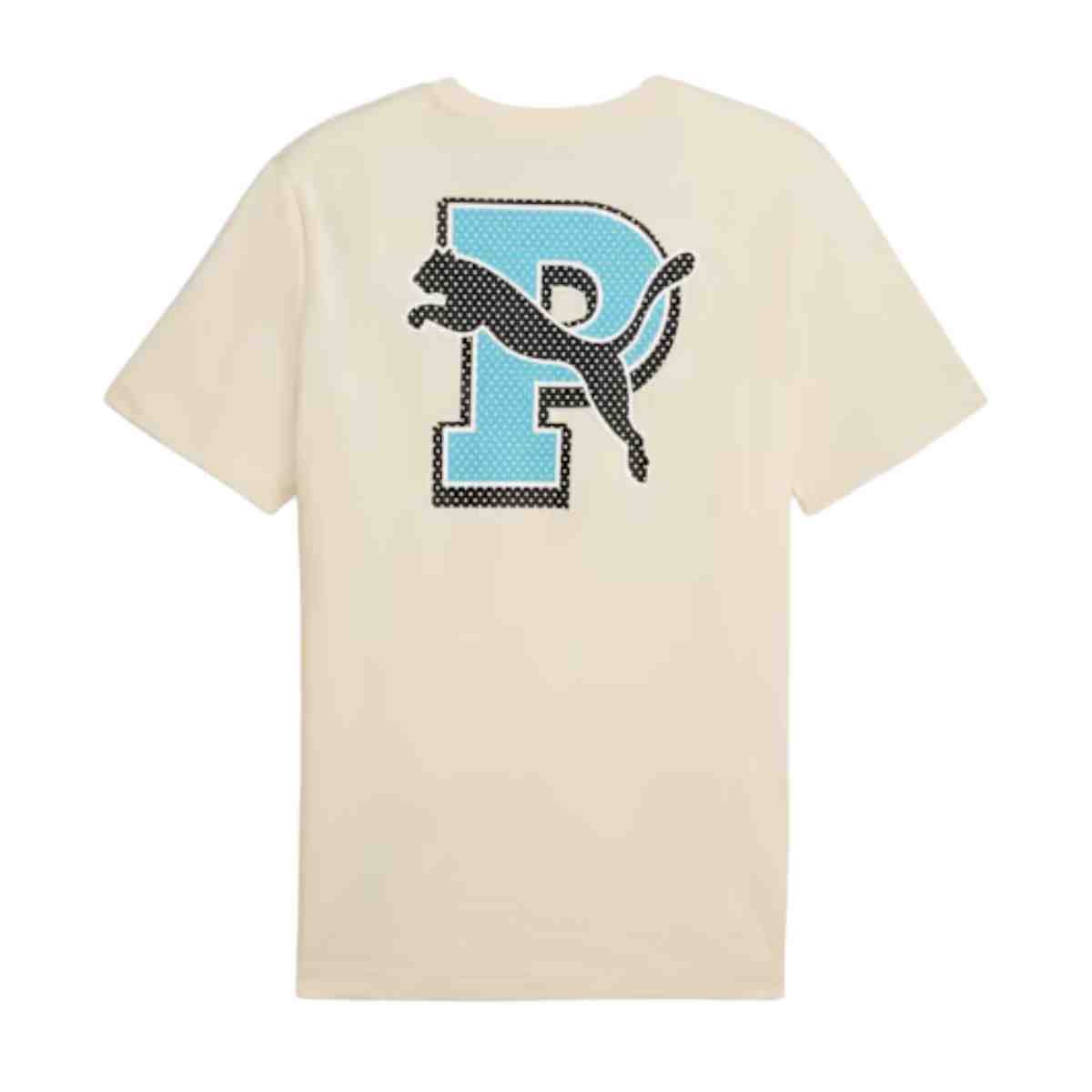 Camiseta Masculina Puma Graphic Varsity Bege Bege 5