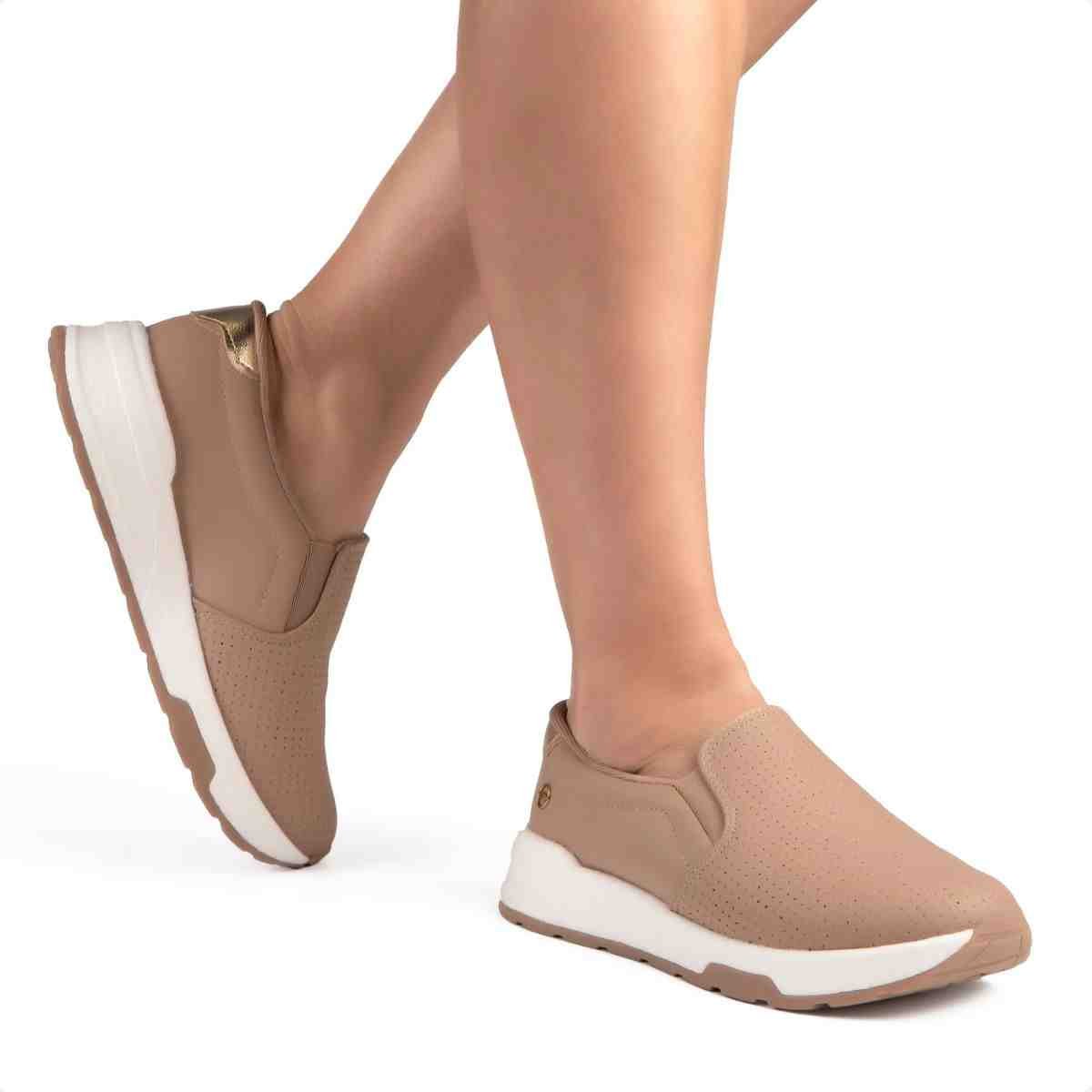 Tênis Moda Casual Feminino Dakota Bege Bege 2