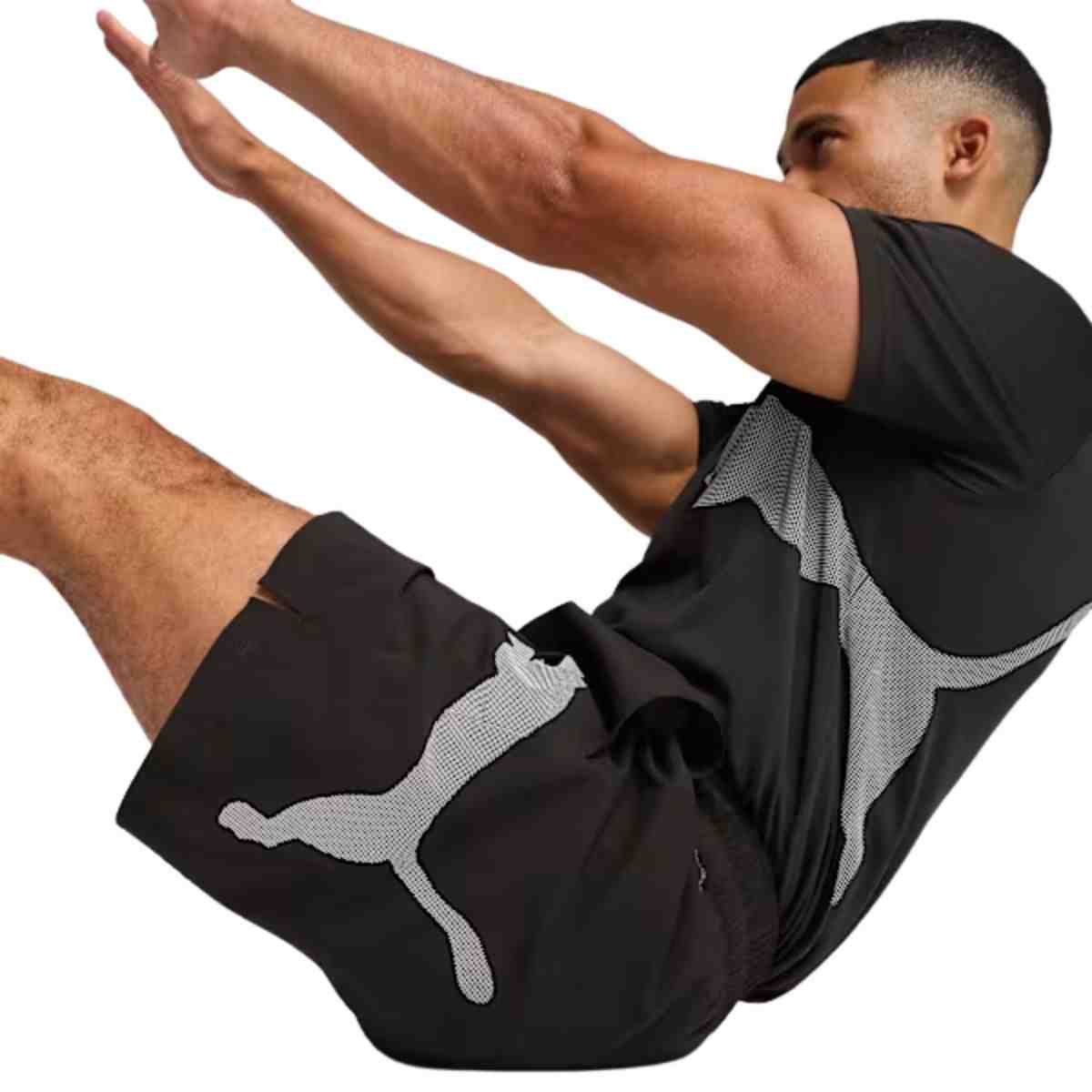 Shorts Masculino Puma Train All Day Essentials Big Logo 7" Woven Preto Preto 2