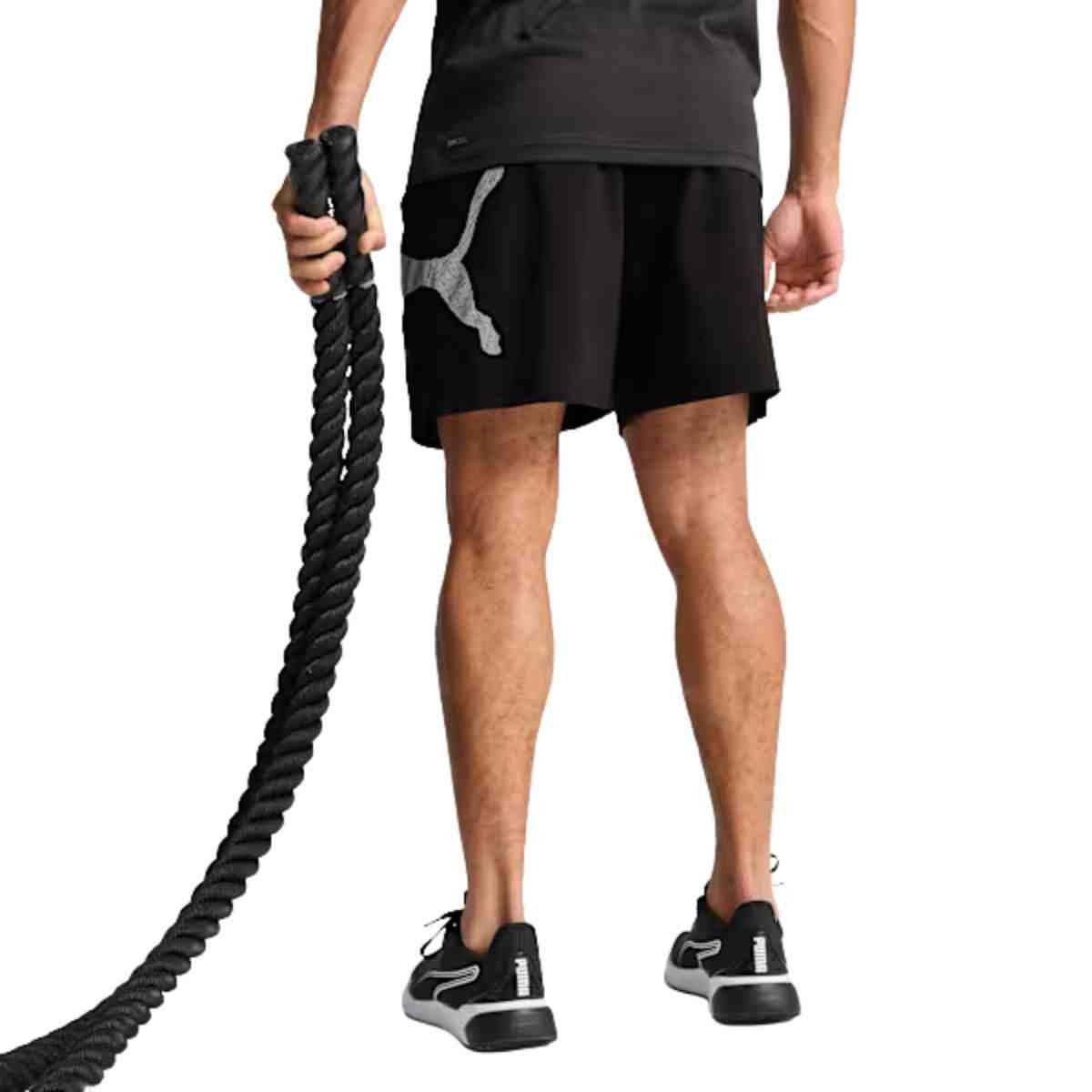 Shorts Masculino Puma Train All Day Essentials Big Logo 7" Woven Preto Preto 3