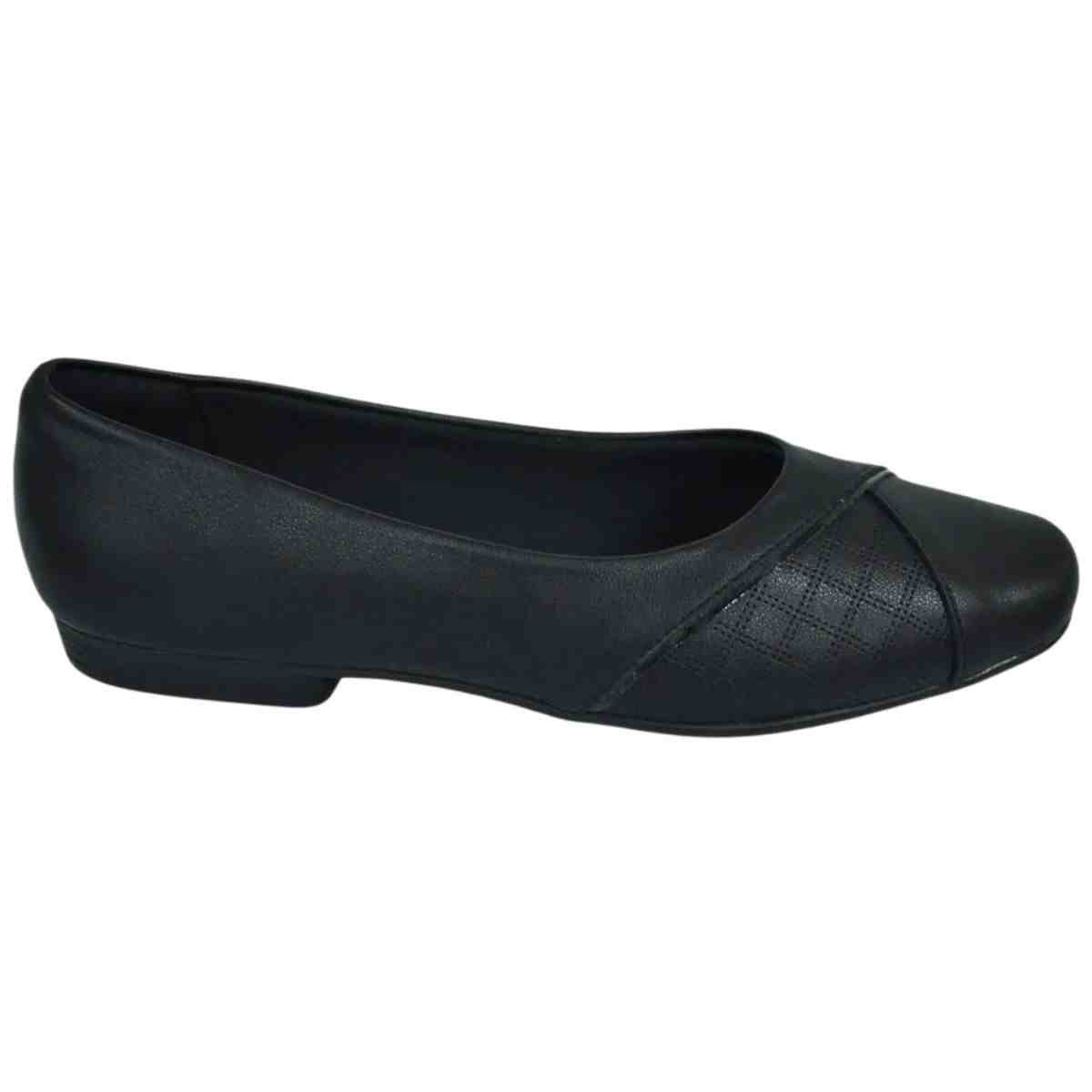 Sapatilha Feminina Bico Quadrado Piccadilly Preta