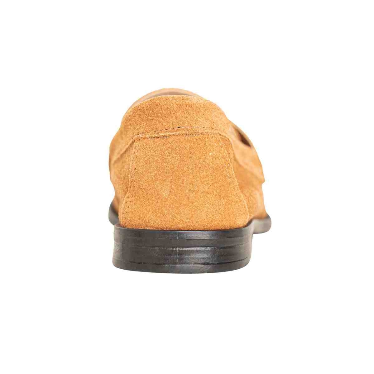 Sapato Feminino Dm Mocassim Em Couro Camurça Caramelo Caramelo 4