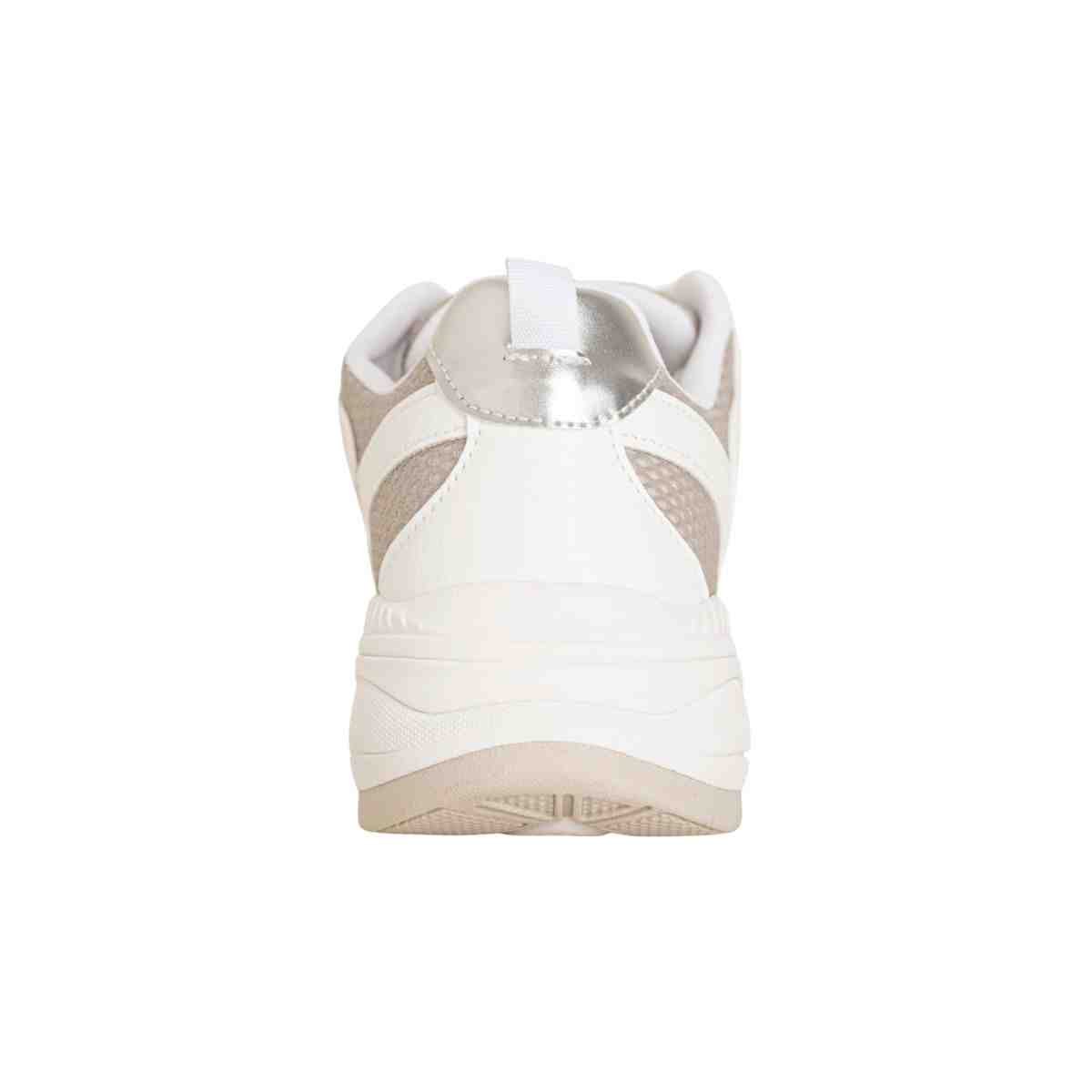 Tênis Feminino Casual Chunky Dm Branco E Prata Branco 4