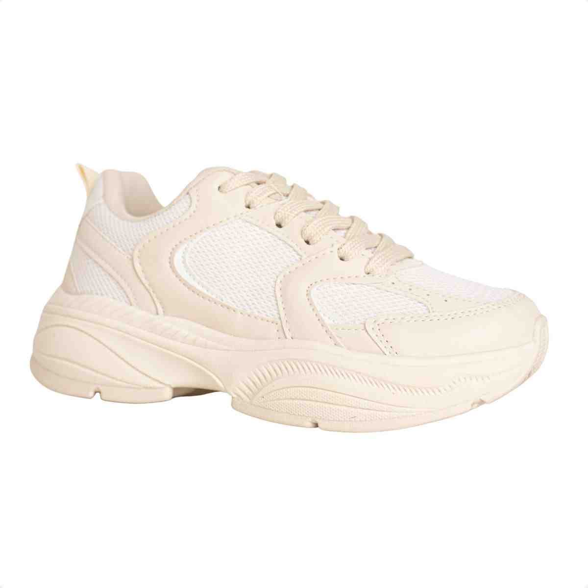 Tênis Feminino Casual Chunky Dm Off White Bege 2