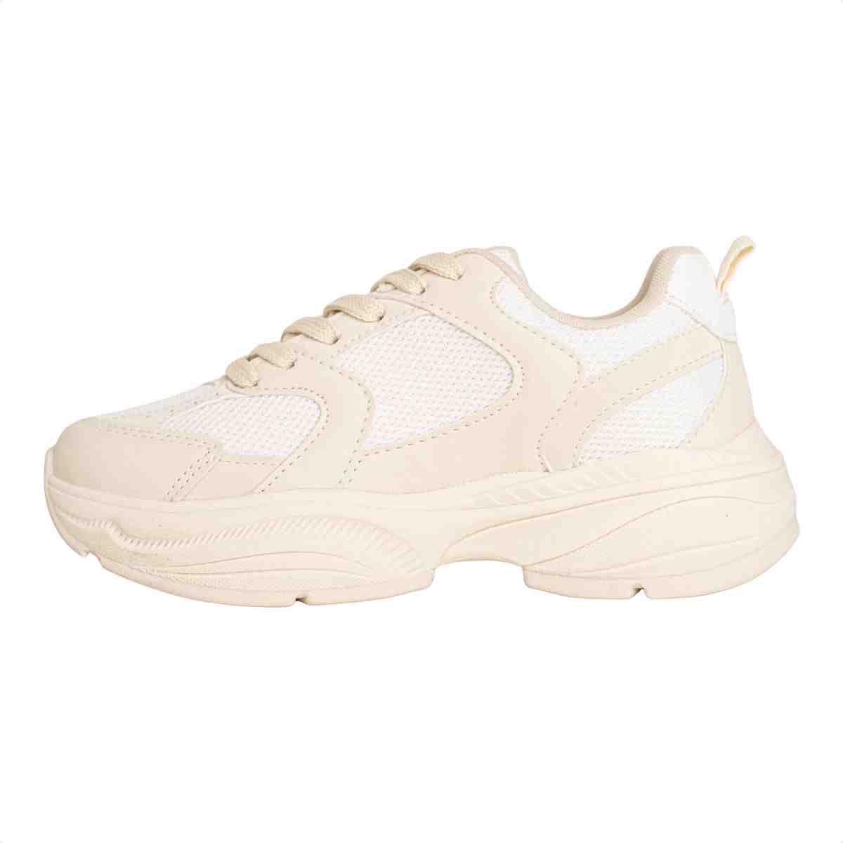 Tênis Feminino Casual Chunky Dm Off White Bege 5