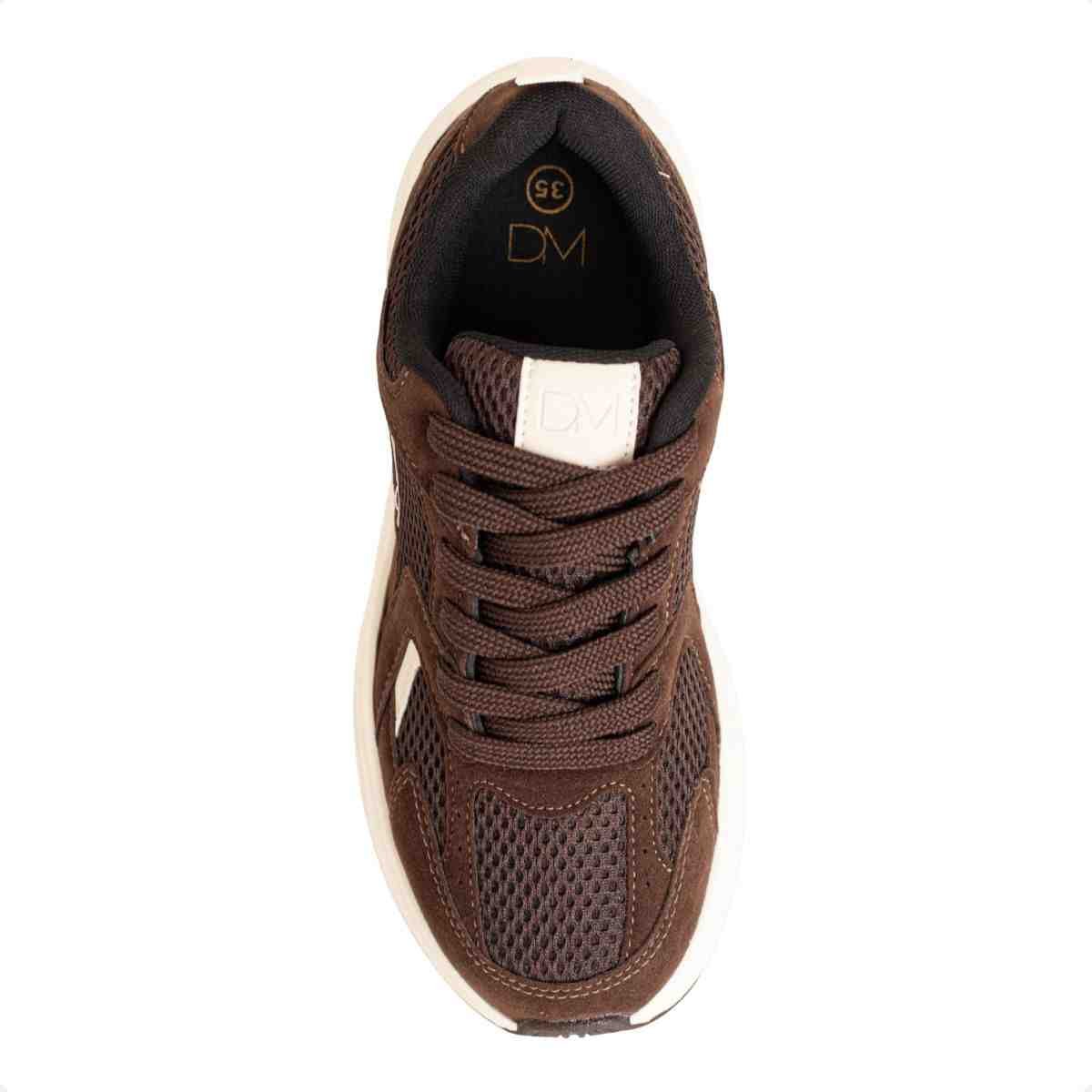 Tênis Feminino Casual Chunky Dm Marrom Marrom 6