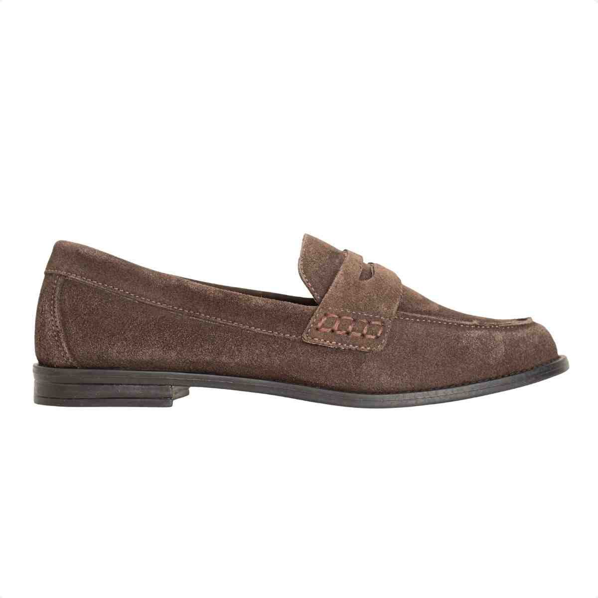 Sapato Feminino Dm Mocassim Camurça Café