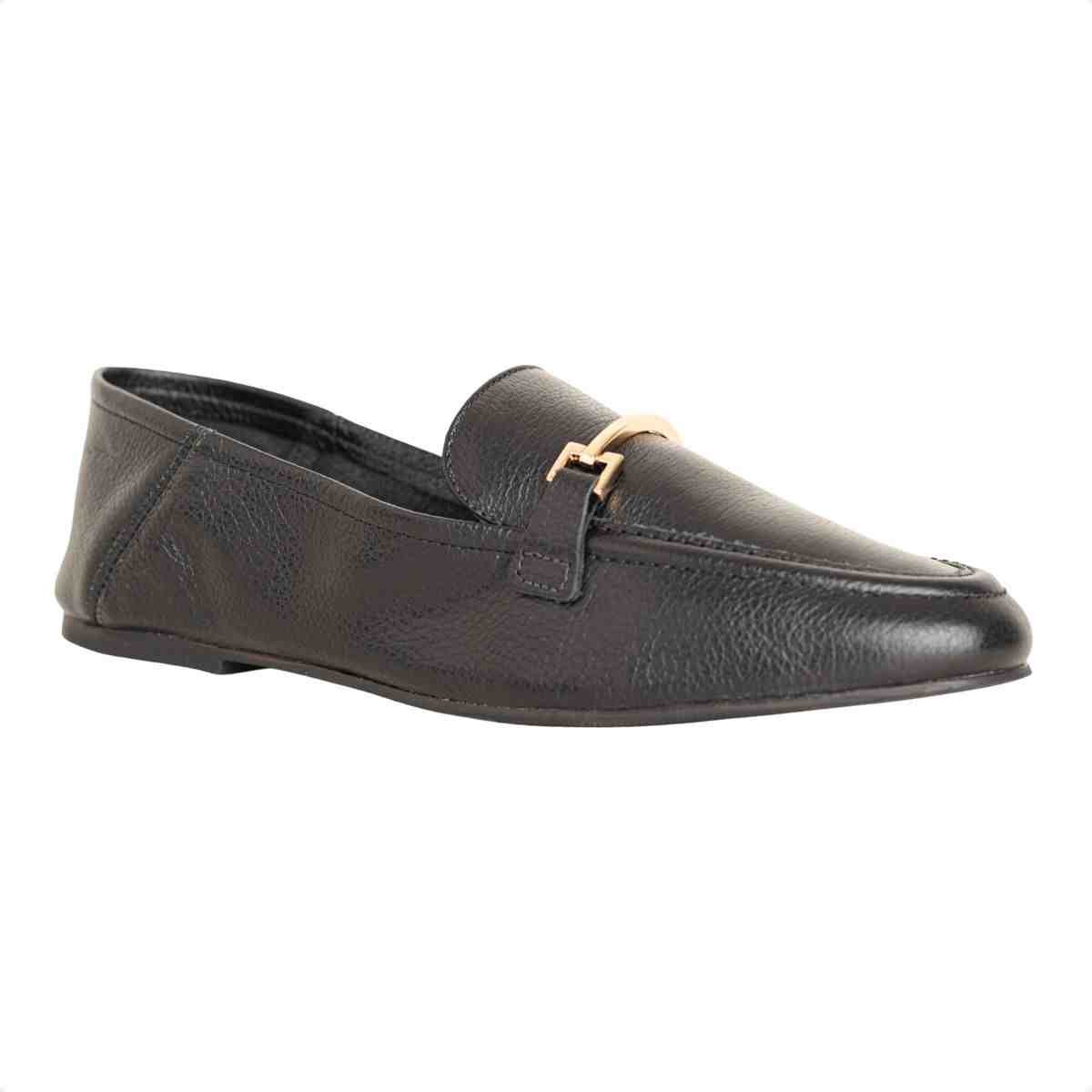 Sapato Feminino Dm Mocassim Camurça Preto Preto 2