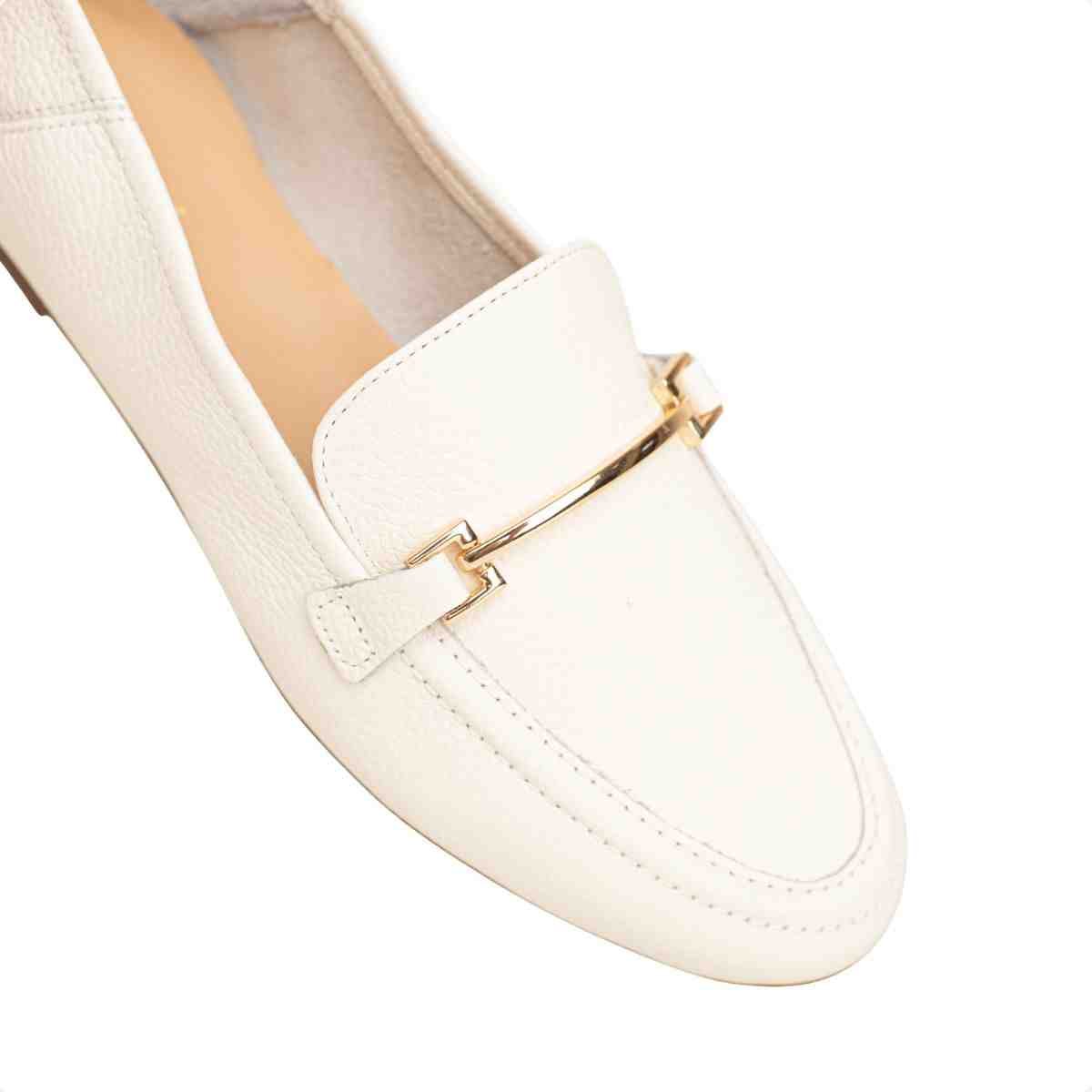 Sapato Feminino Dm Mocassim Em Couro Camurça Off White Branco 3