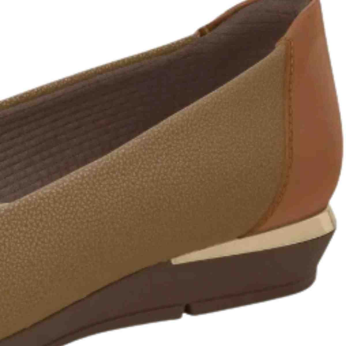 Sapatilha Feminina Bico Quadrado Piccadilly Ocre Mascavo Marrom 7