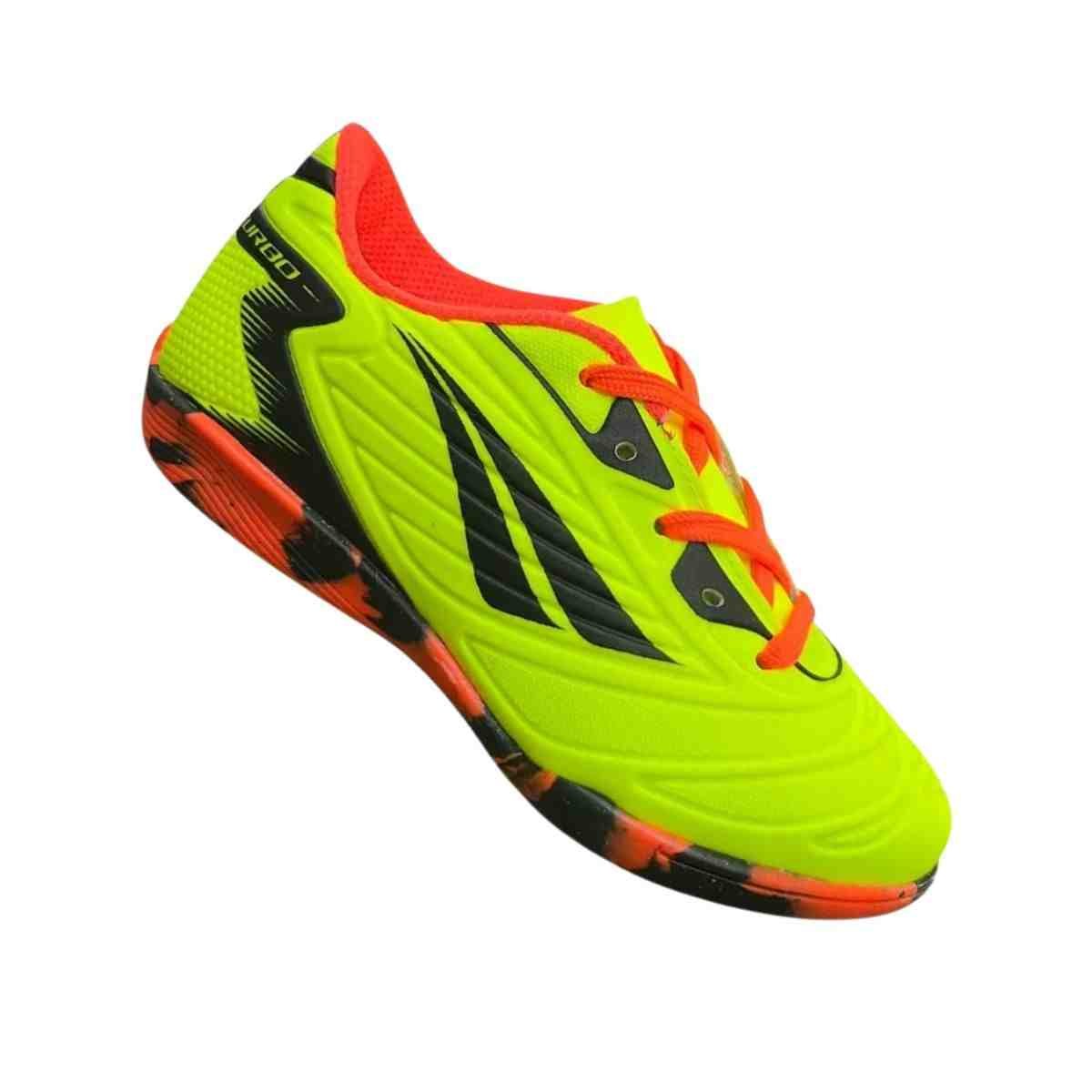 Chuteira Indoor Infantil Penalty Matis Turbo Kids Xxv Amarela Verde 7