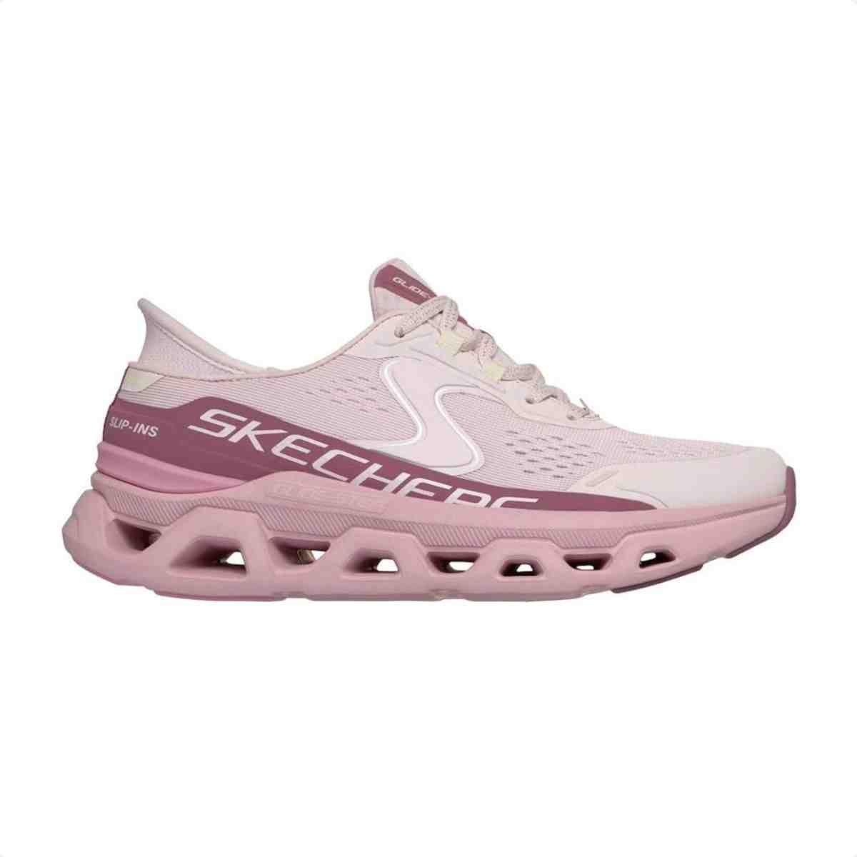 Tenis De Corrida Feminino Skechers Glide Step Altus Rosa