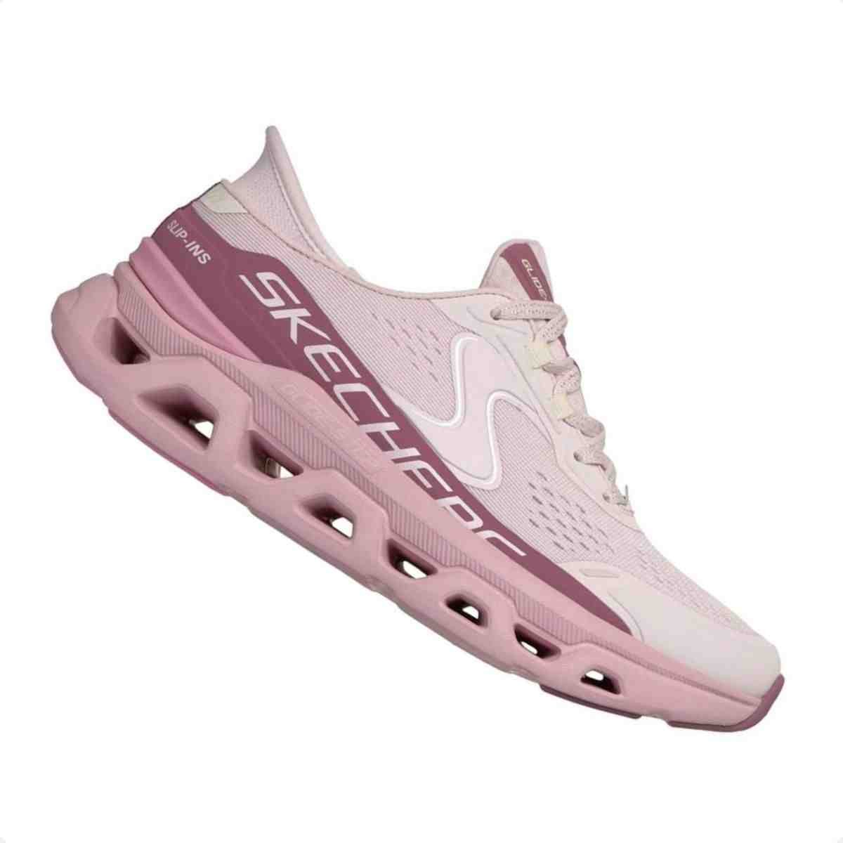 Tenis De Corrida Feminino Skechers Glide Step Altus Rosa Rosa 7