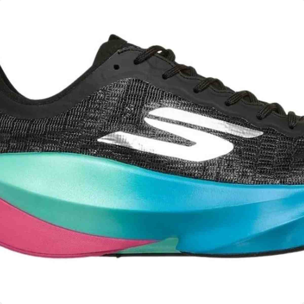 Tenis De Corrida Masculino Skechers Skx Aero Tempo Multicolor Preto 6