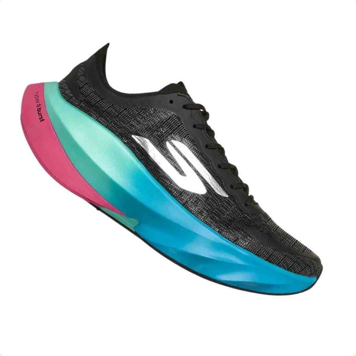 Tenis De Corrida Masculino Skechers Skx Aero Tempo Multicolor Preto 7