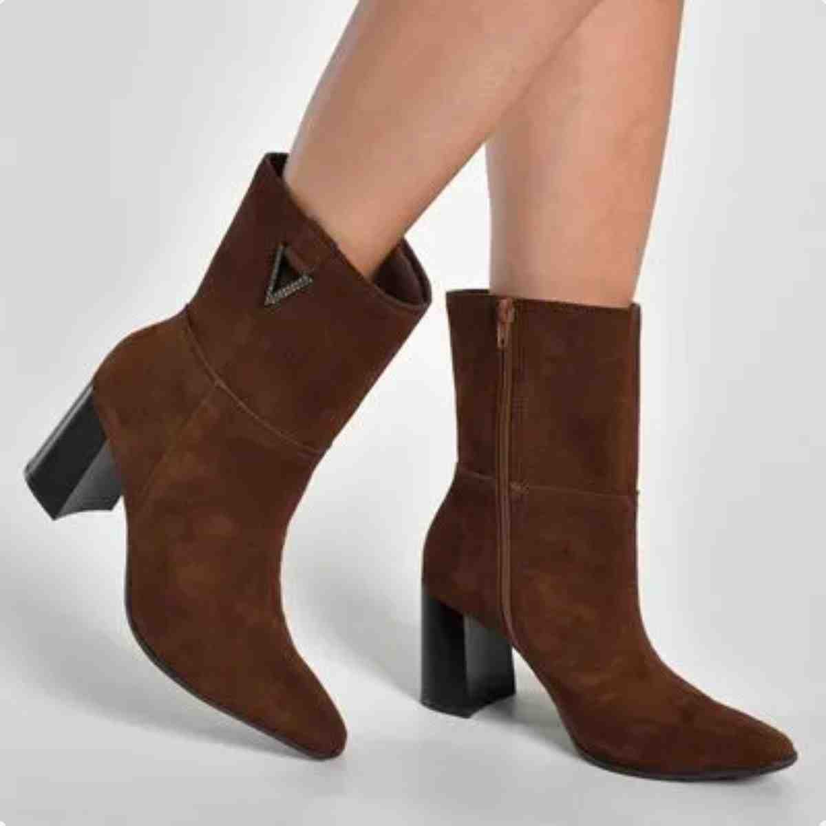 Bota Feminina Cano Médio Via Marte Dark Camel Marrom 2