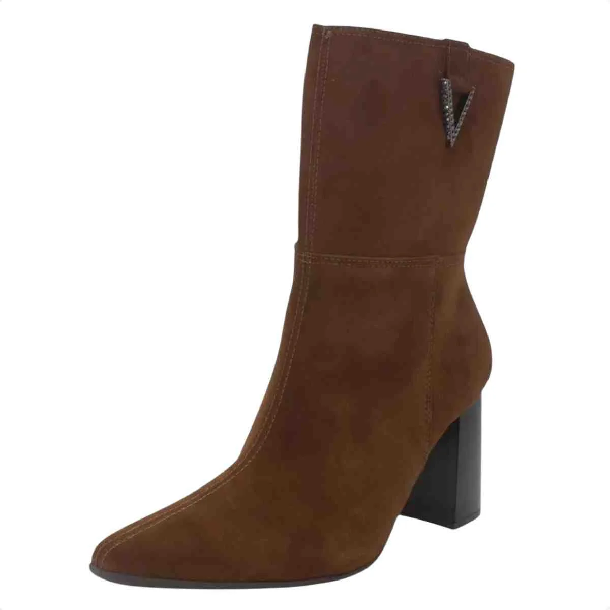 Bota Feminina Cano Médio Via Marte Dark Camel Marrom 3