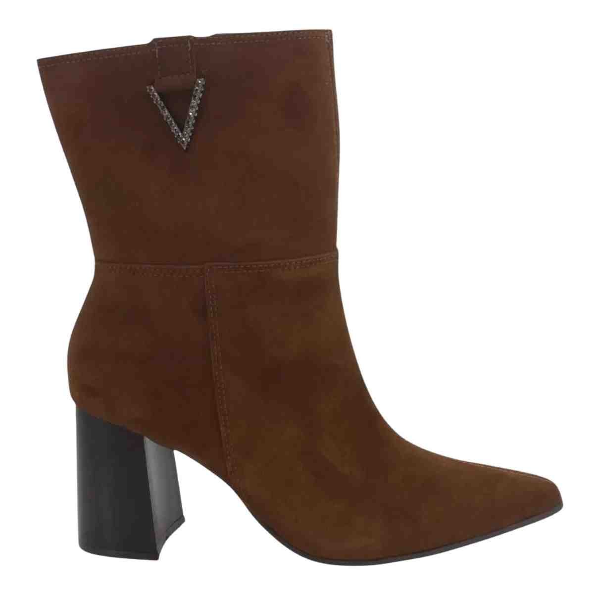 Bota Feminina Cano Médio Via Marte  Dark Camel