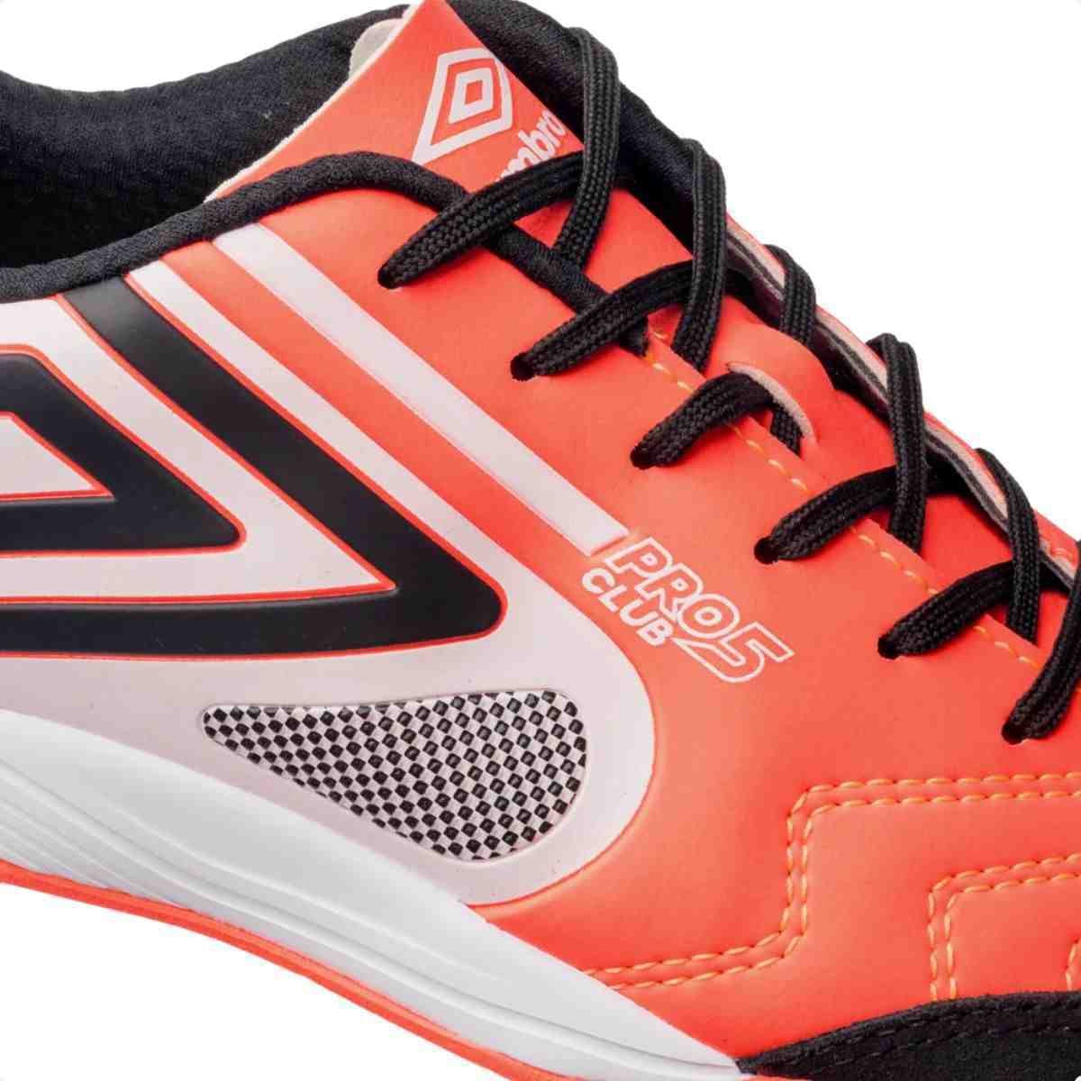 Chuteira Indoor Masculino Umbro Pro 5 Bump Club Coral Laranja 3