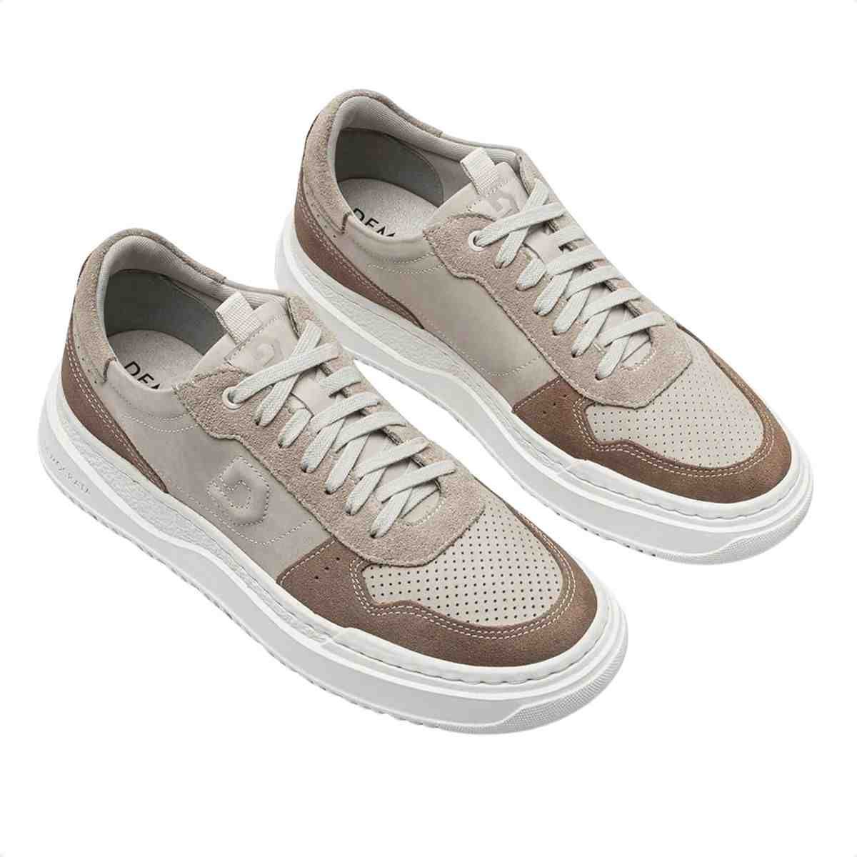 Sapatenis Masculino Democrata Block Creme Bege 2