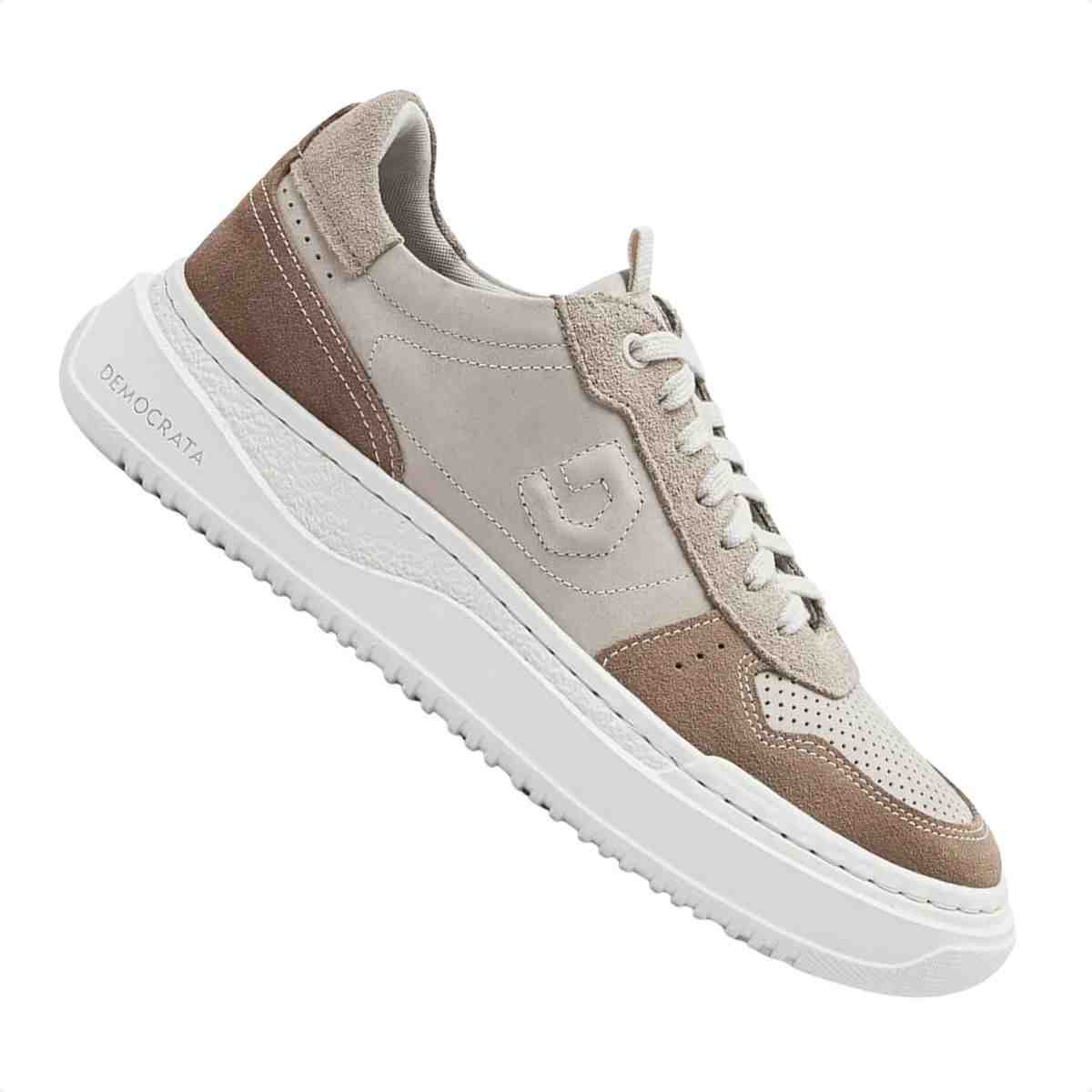 Sapatenis Masculino Democrata Block Creme Bege 5
