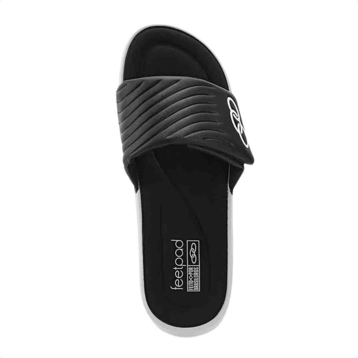 Chinelo Slide Masculino Olympikus Melbourne 2 Branco E Preto Preto 5