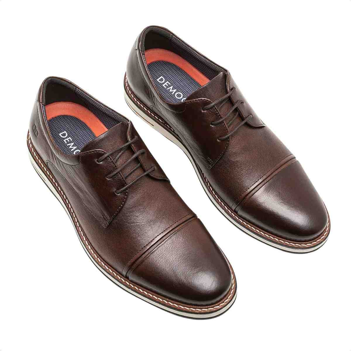 Sapato Esporte Fino Masculino Democrata Oliver Mogno Marrom 2