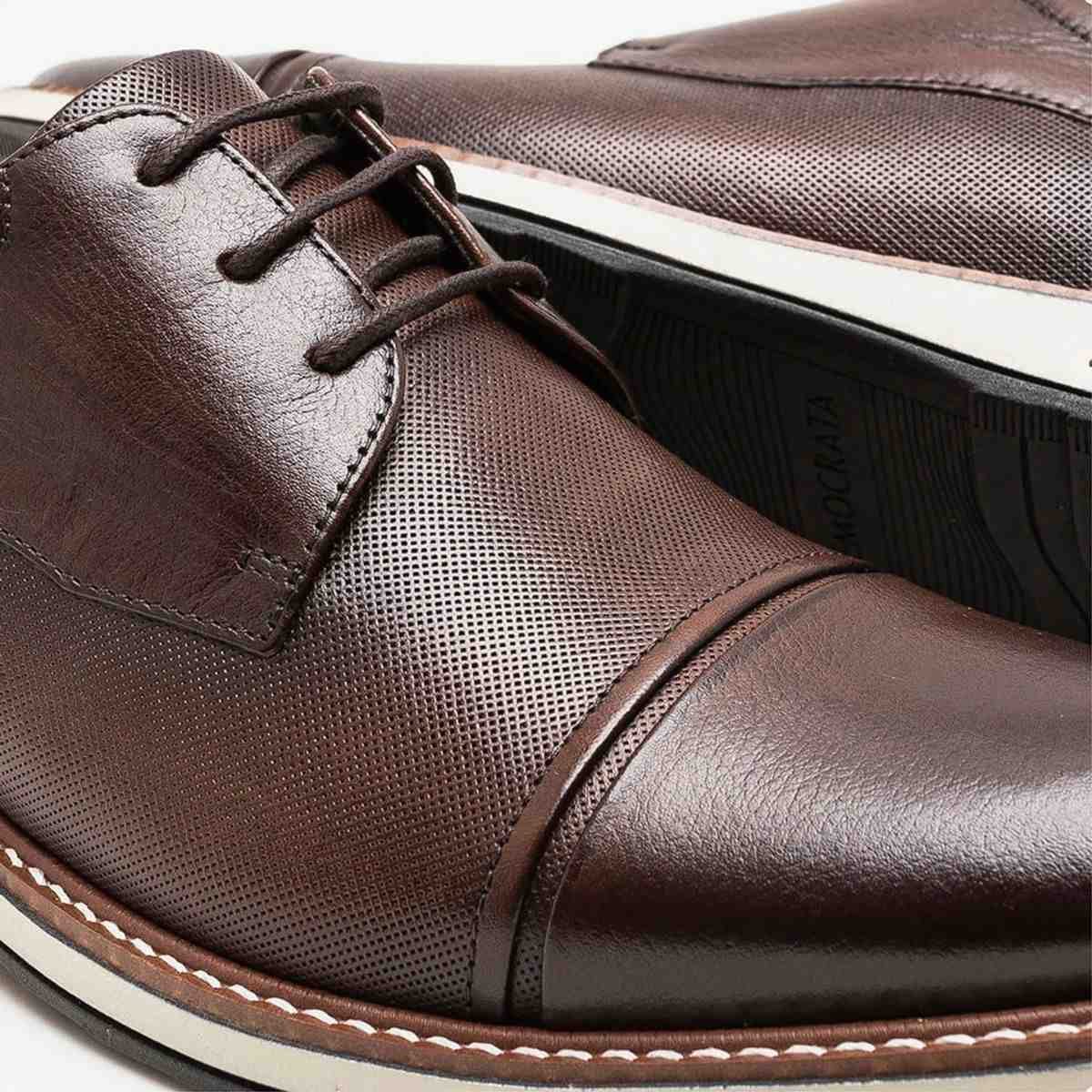 Sapato Esporte Fino Masculino Democrata Oliver Mogno Marrom 3