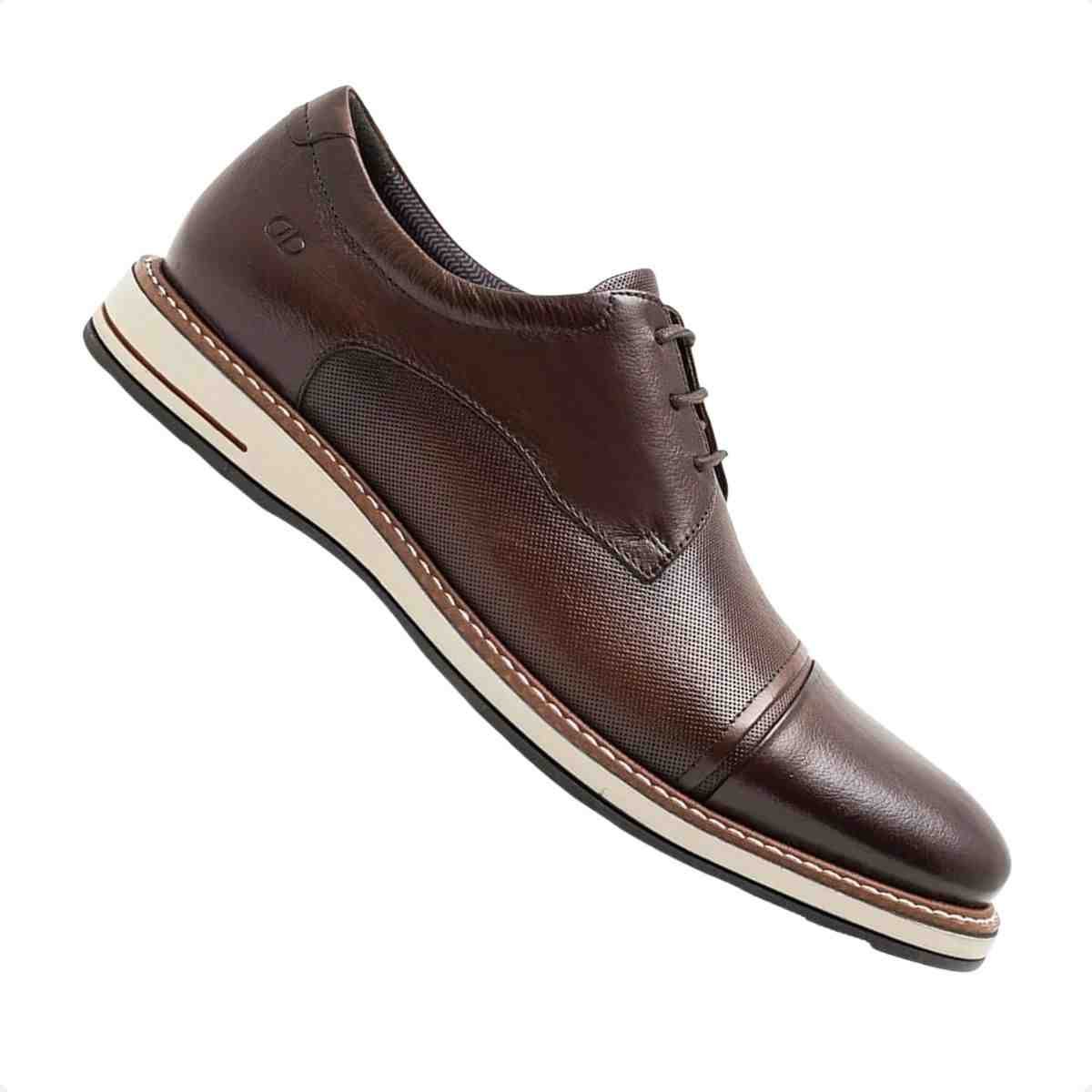 Sapato Esporte Fino Masculino Democrata Oliver Mogno Marrom 6