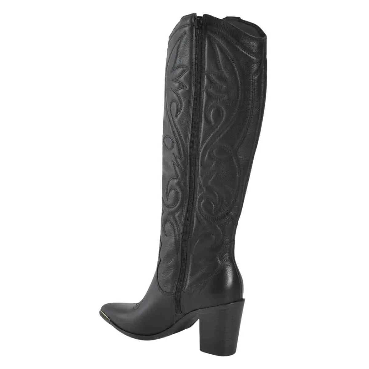 Bota Feminina Western Via Marte Preta Preto 5
