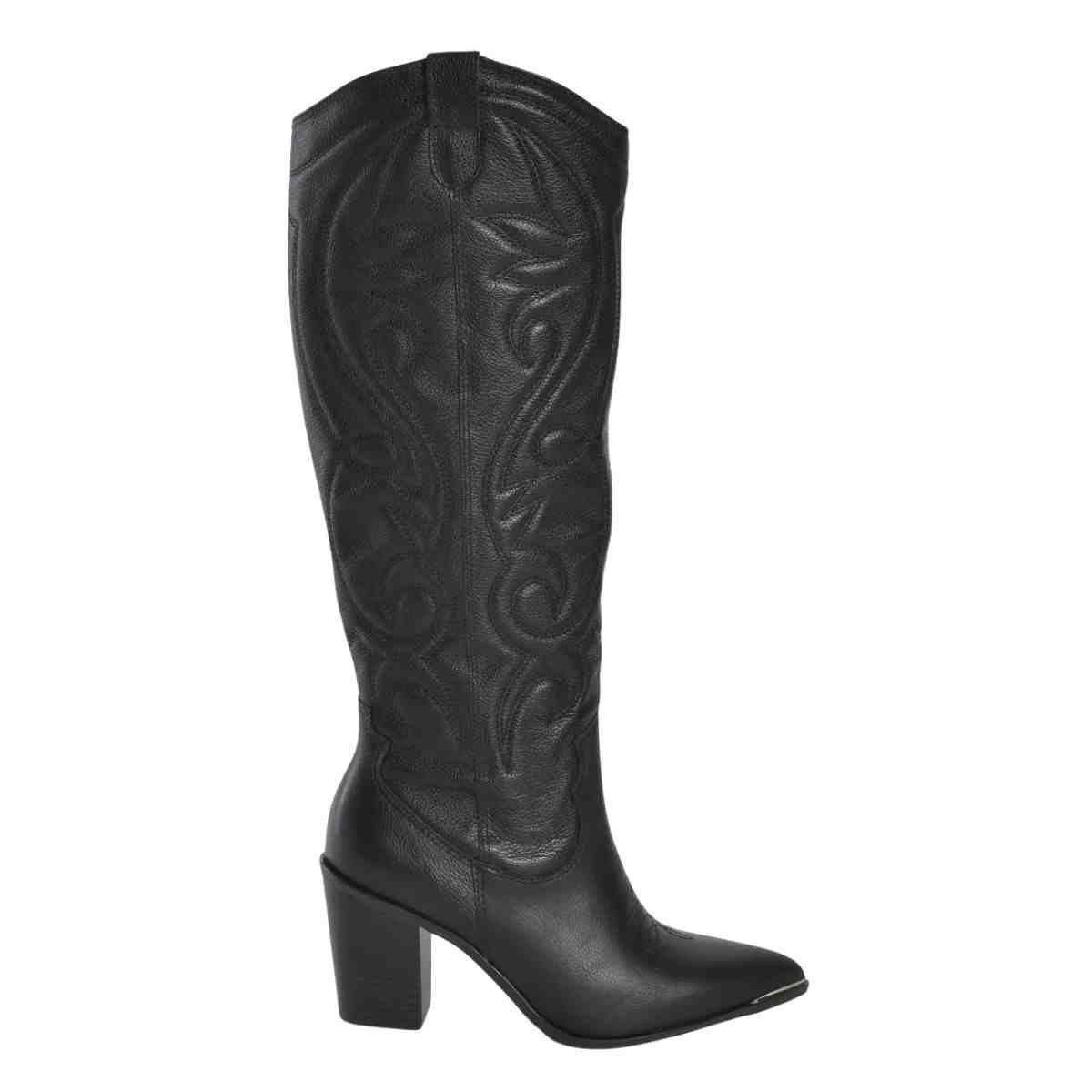 Bota Feminina Western Via Marte Preta