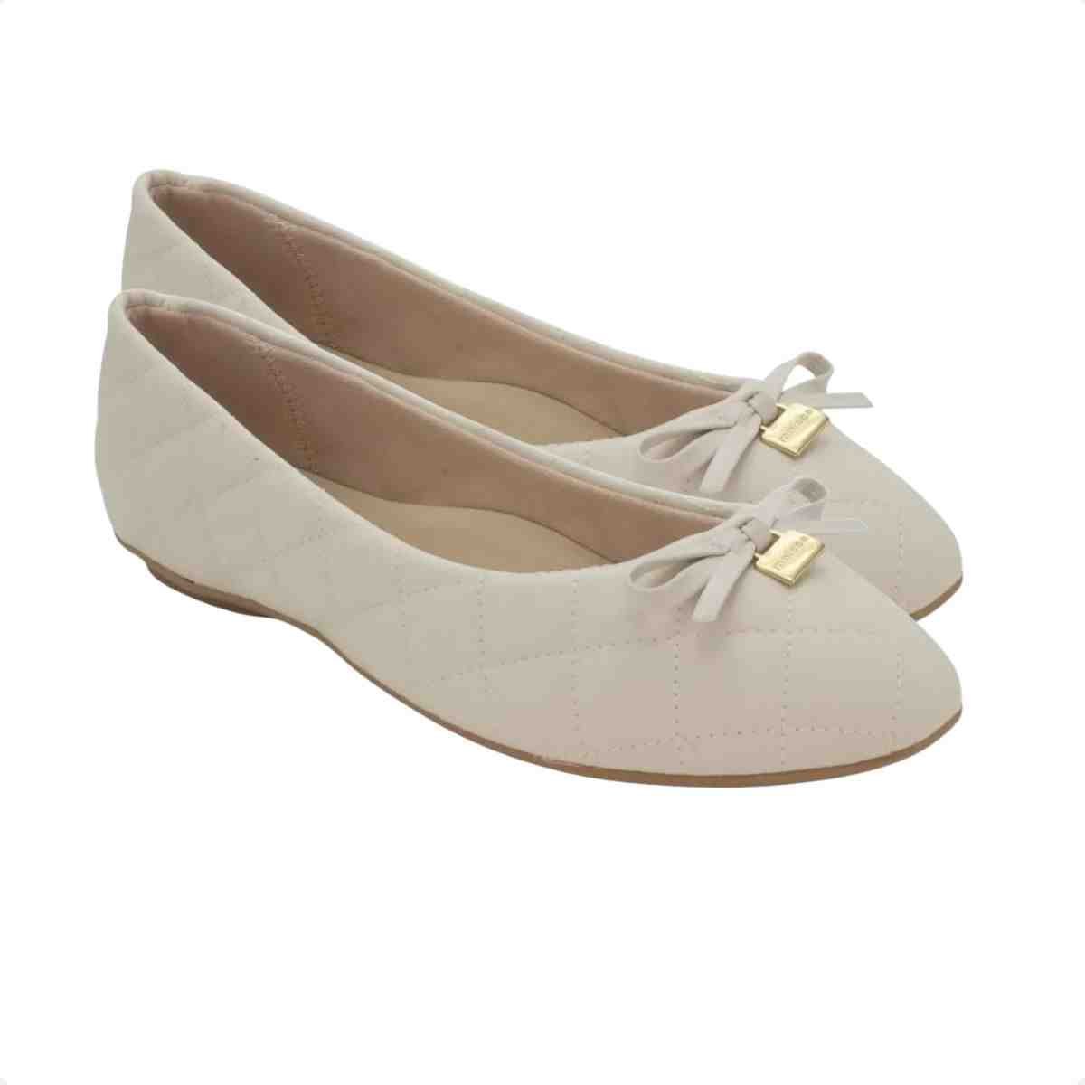 Sapatilha Feminina Moleca Branco Off Bege 2