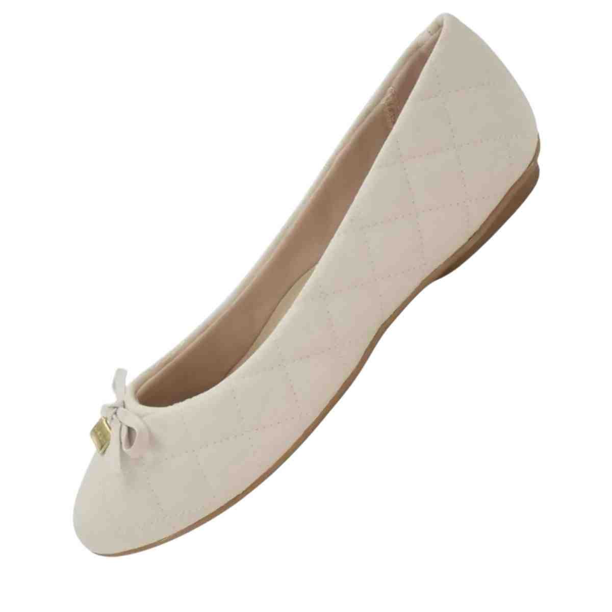 Sapatilha Feminina Moleca Branco Off Bege 5