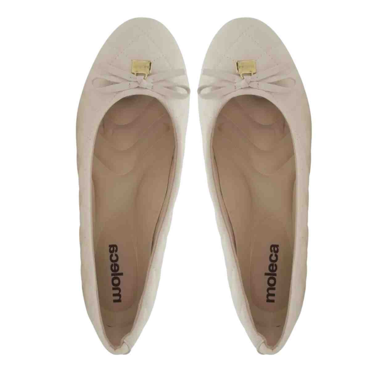 Sapatilha Feminina Moleca Branco Off Bege 6