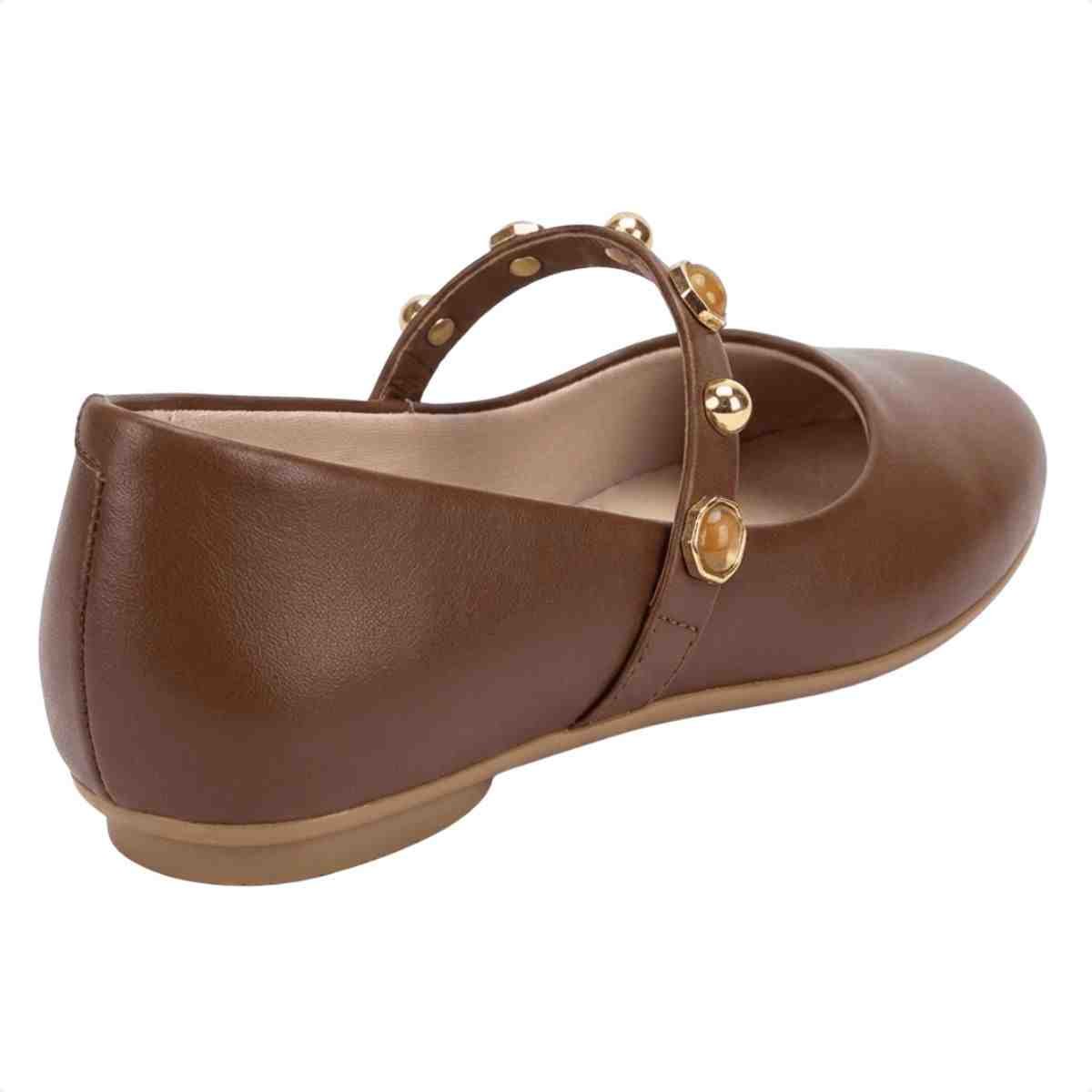 Sapatilha Ballet Flat Feminina Moleca Avelã Marrom 4
