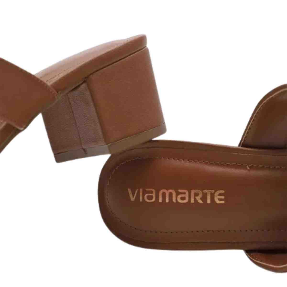 Tamanco Feminino Salto Grosso Via Marte Marrom Marrom 6