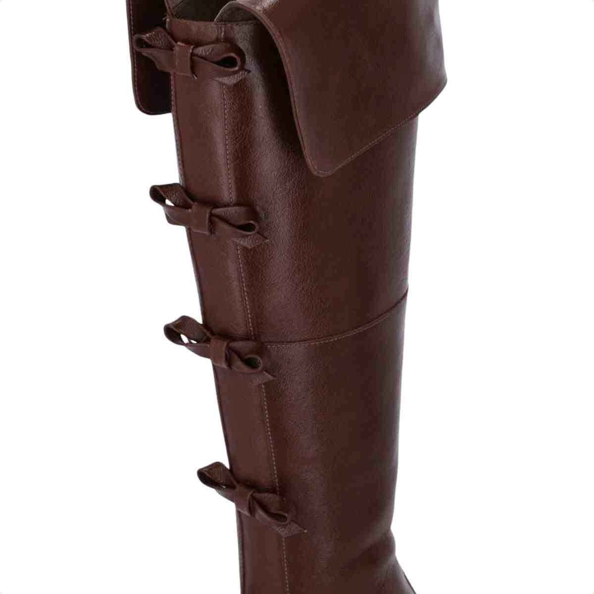 Bota Cano Alto Feminino Over The Knee Luz Da Lua Trufa Marrom 5