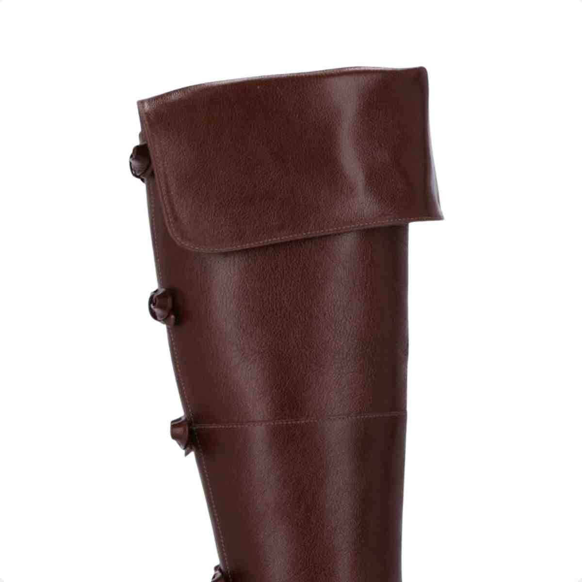 Bota Cano Alto Feminino Over The Knee Luz Da Lua Trufa Marrom 7